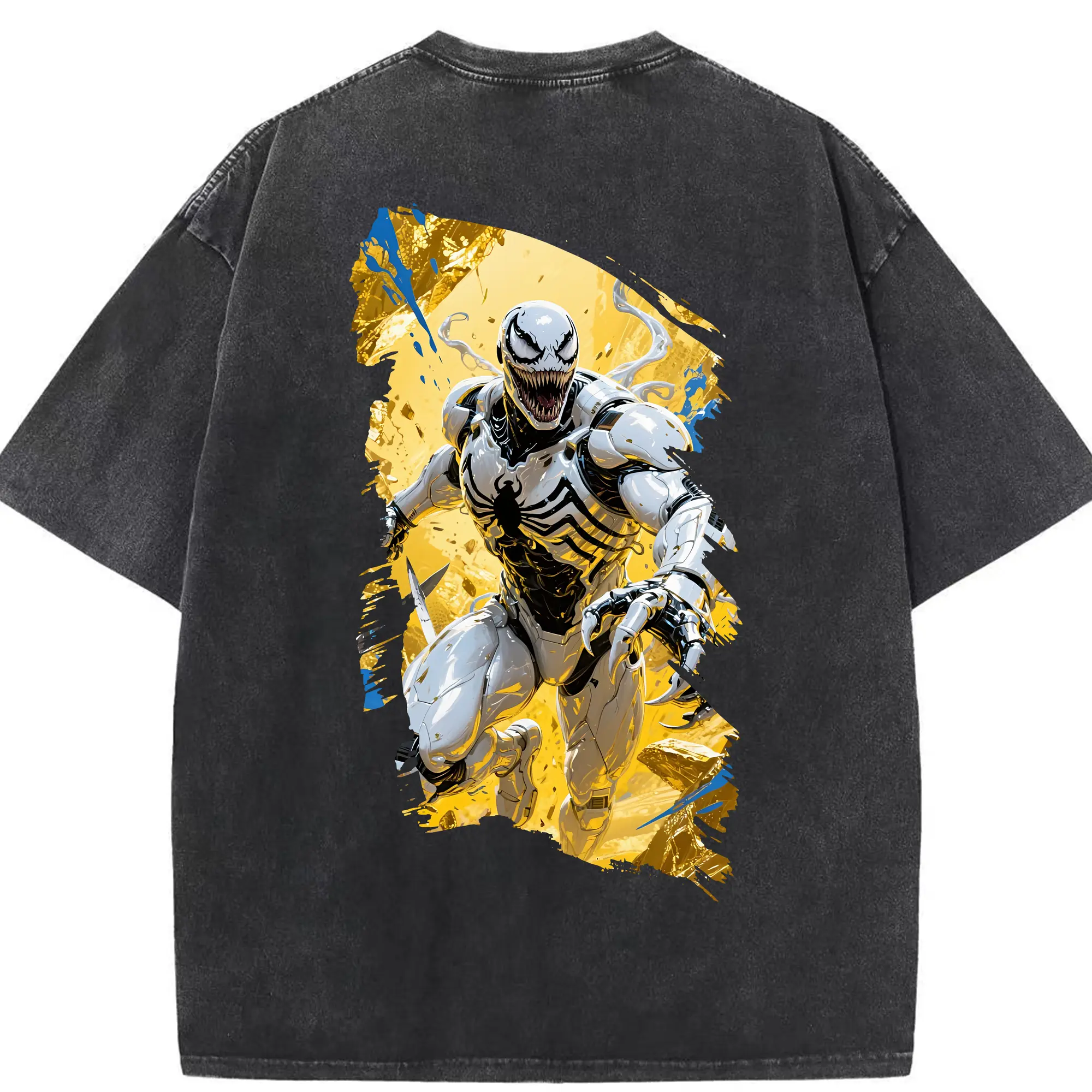 ヴェノム グッズ,ヴェノム - 綿100％ ヴィンテージ風 半袖Tシャツ ・ 背面プリント ・ 柔らか肌触り ・ 通気性 快適 ・ スポーツ カジュアル 外出用