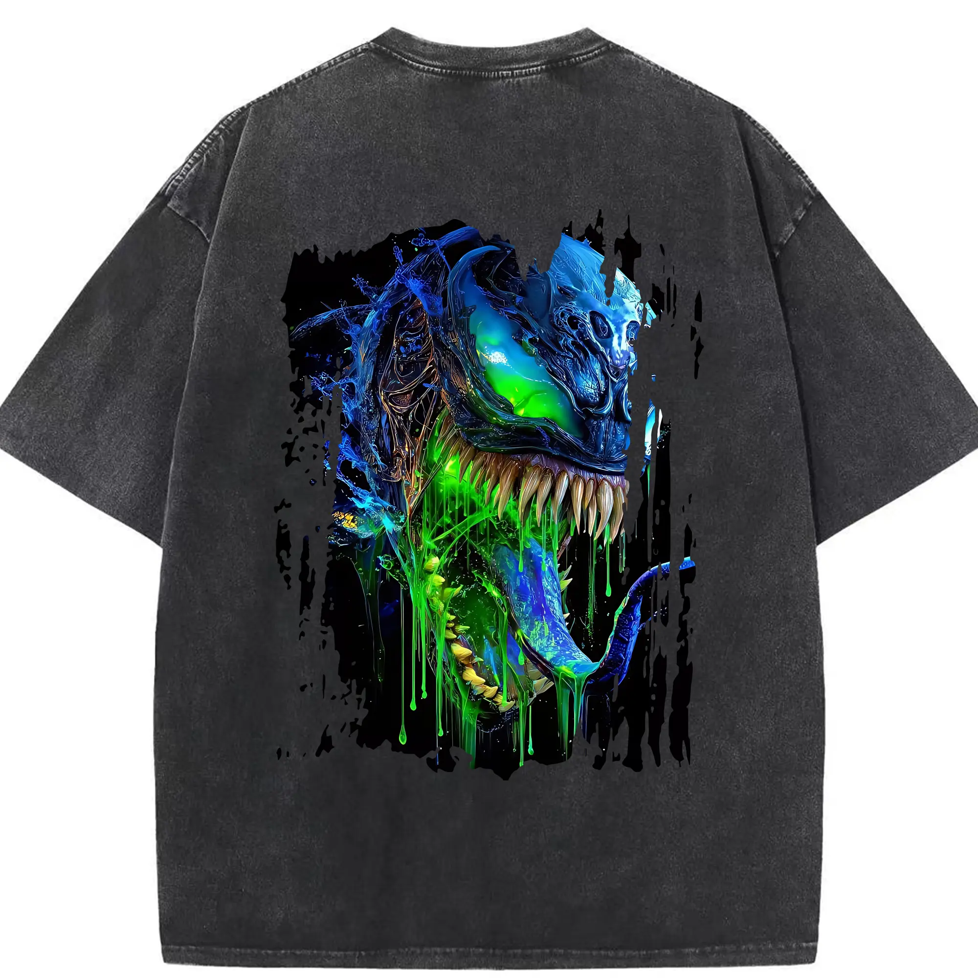 ヴェノム グッズ,ヴェノム - 綿100％ ヴィンテージ風 半袖Tシャツ ・ 背面プリント ・ 柔らか肌触り ・ 通気性 快適 ・ スポーツ カジュアル 外出用