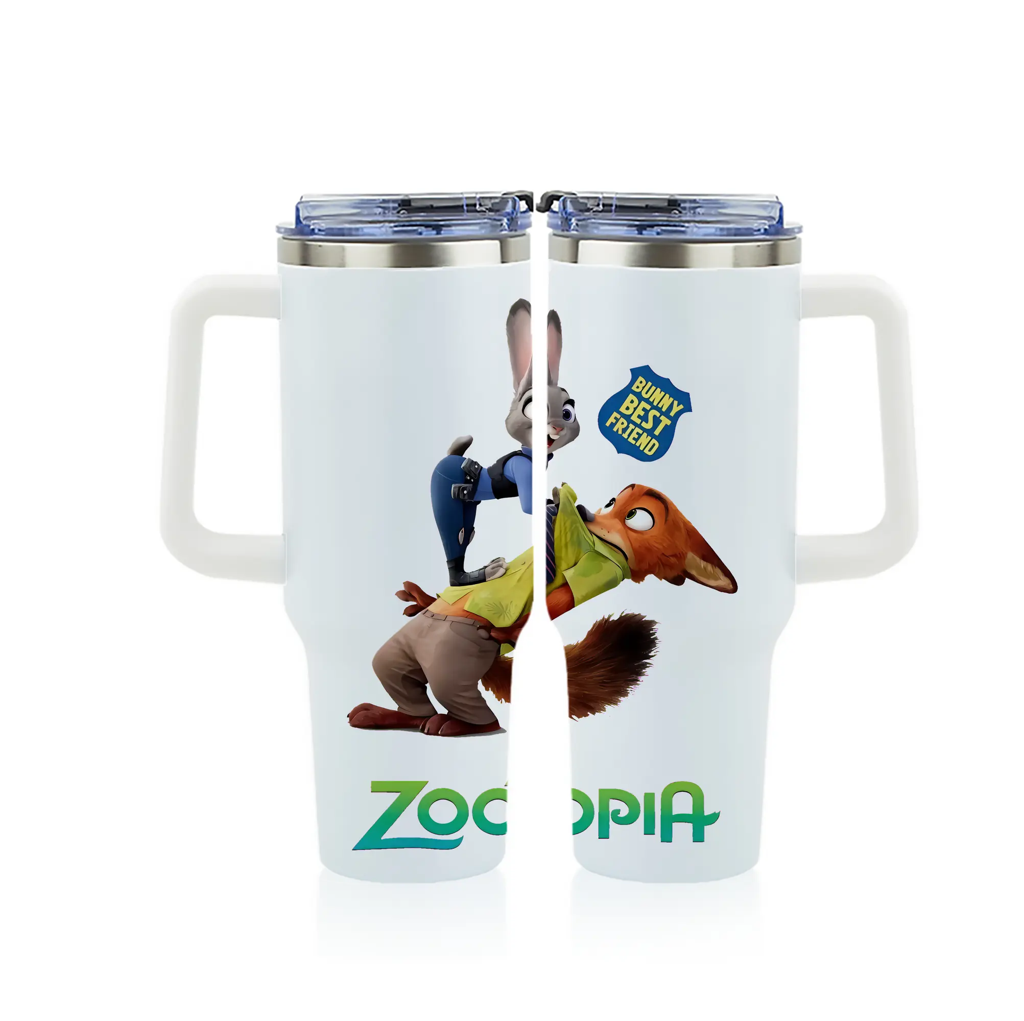ズートピア グッズ,ジュディ・ホップス - 1200mL フルプリント車用タンブラー ・ 304ステンレス 内側 ・ 201ステンレス 外側 ・ 保温 保冷 ・ 通勤 ドライブ アウトドア用