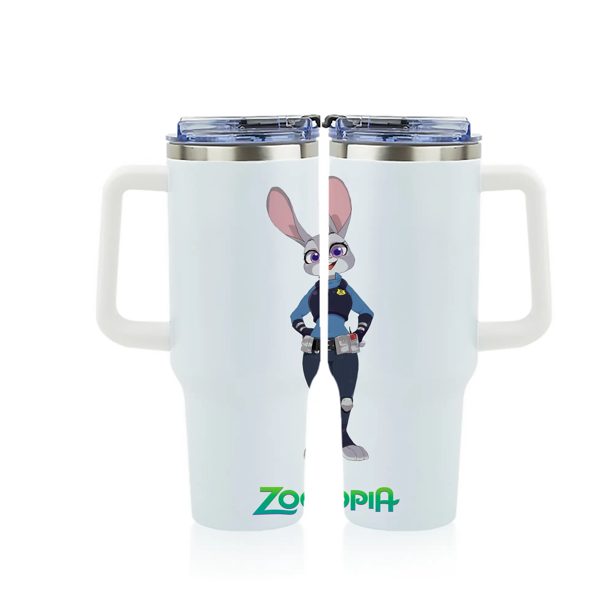 ズートピア グッズ,ジュディ・ホップス - 1200mL フルプリント車用タンブラー ・ 304ステンレス 内側 ・ 201ステンレス 外側 ・ 保温 保冷 ・ 通勤 ドライブ アウトドア用