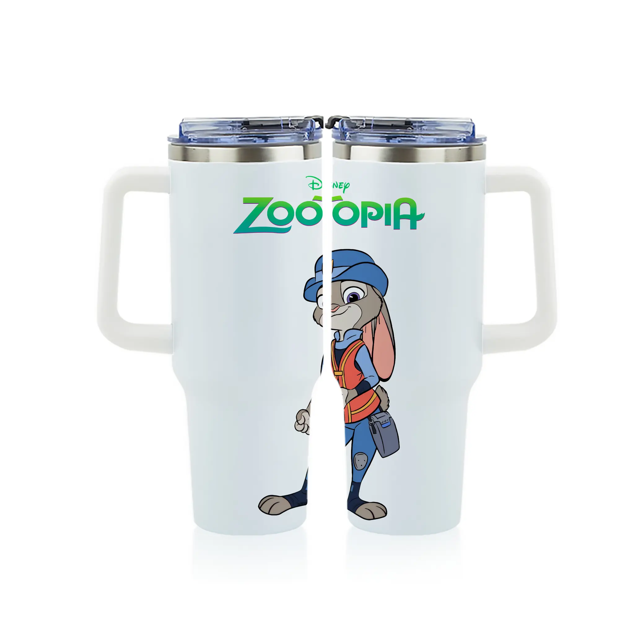 ズートピア グッズ,ジュディ・ホップス - 1200mL フルプリント車用タンブラー ・ 304ステンレス 内側 ・ 201ステンレス 外側 ・ 保温 保冷 ・ 通勤 ドライブ アウトドア用