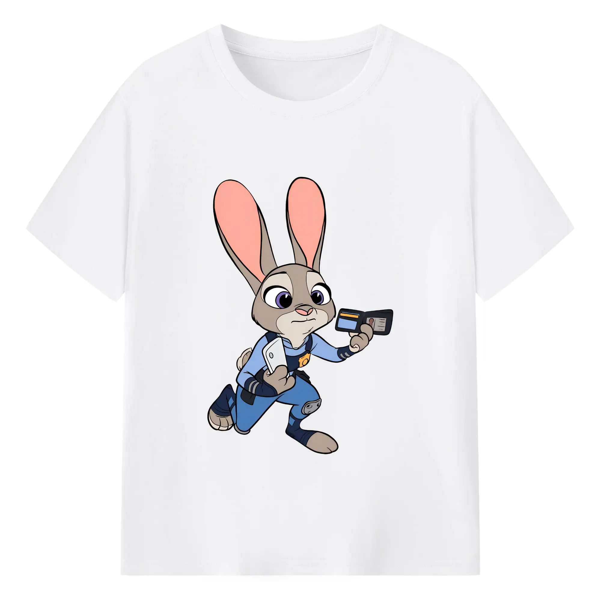 ズートピア グッズ,ジュディ・ホップス - 綿100％ 半袖Tシャツ ・ フロントプリント ・ 快適 通気性 ・ 日常使い 散歩 スポーツ用