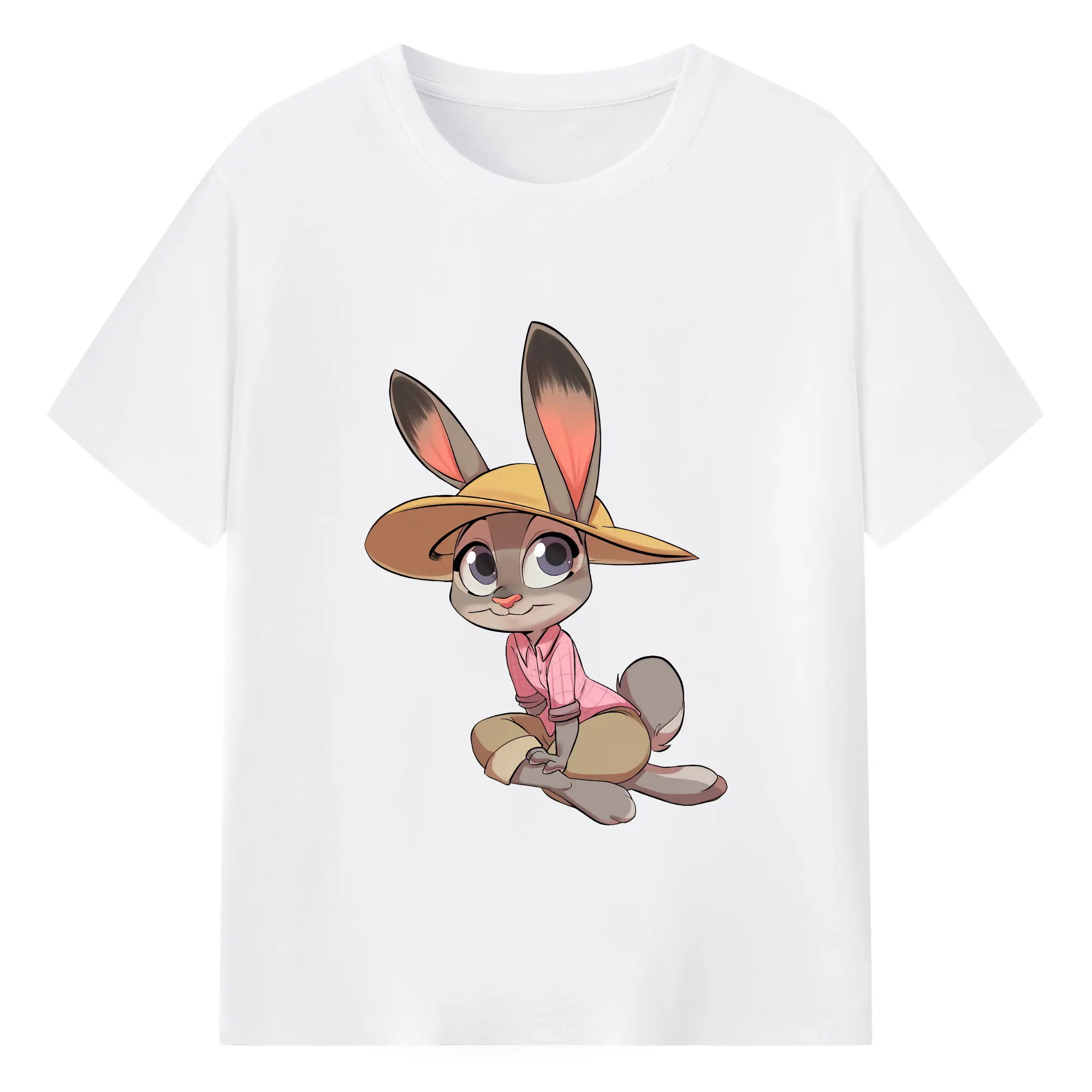 ズートピア グッズ,ジュディ・ホップス - 綿100％ 半袖Tシャツ ・ フロントプリント ・ 快適 通気性 ・ 日常使い 散歩 スポーツ用