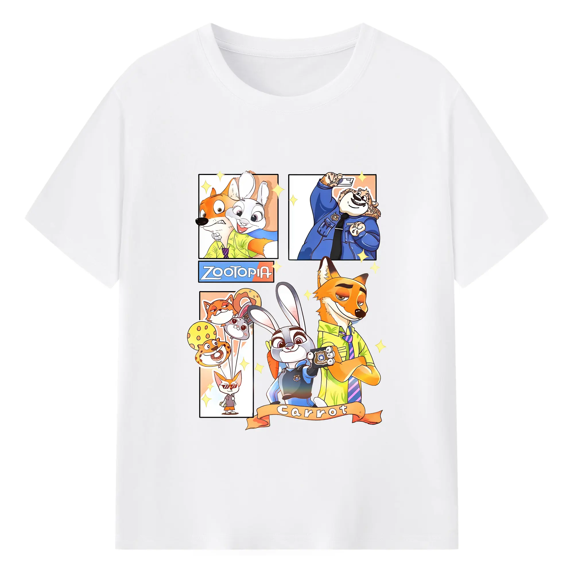 ズートピア グッズ,ジュディ・ホップス - 綿100％ 半袖Tシャツ ・ フロントプリント ・ 快適 通気性 ・ 日常使い 散歩 スポーツ用
