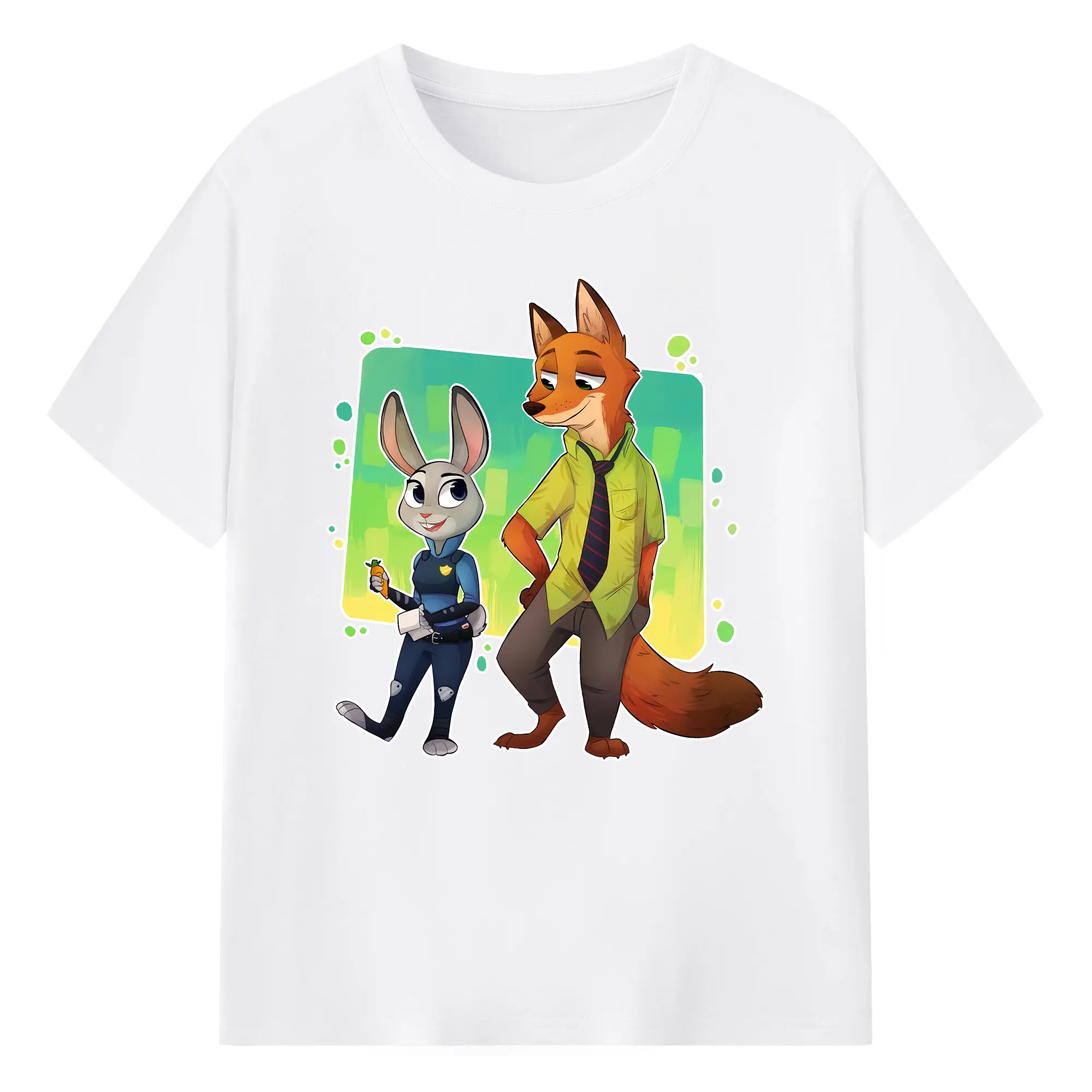 ズートピア グッズ,ジュディ・ホップス - 綿100％ 半袖Tシャツ ・ フロントプリント ・ 快適 通気性 ・ 日常使い 散歩 スポーツ用