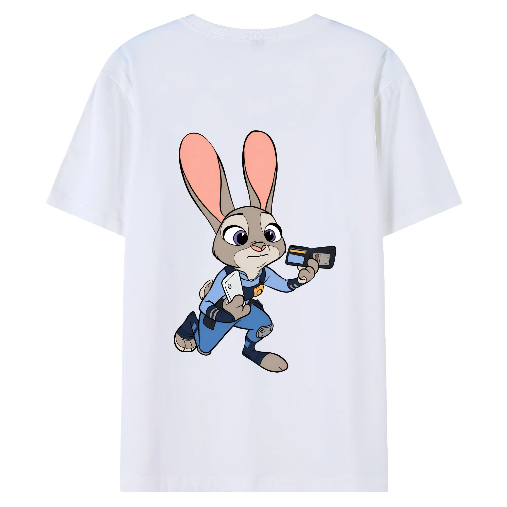 ズートピア グッズ,ジュディ・ホップス - 綿100％ 半袖Tシャツ ・ バックプリント ・ 快適 通気性 ・ 日常使い 散歩 スポーツ用