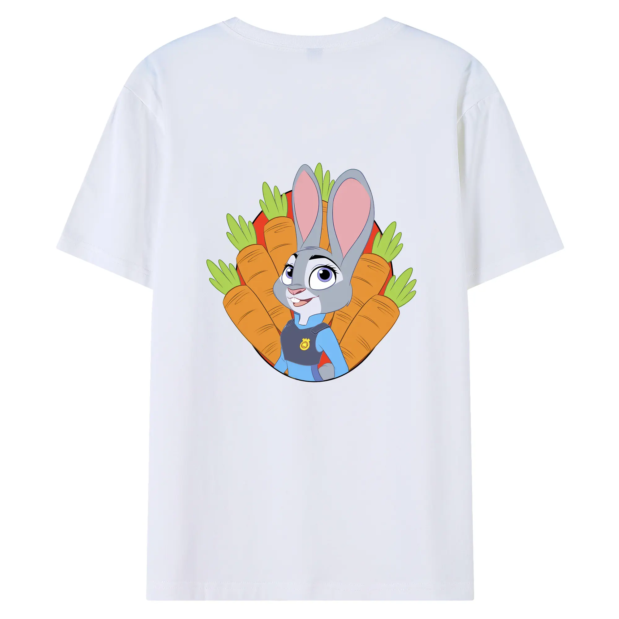 ズートピア グッズ,ジュディ・ホップス - 綿100％ 半袖Tシャツ ・ バックプリント ・ 快適 通気性 ・ 日常使い 散歩 スポーツ用