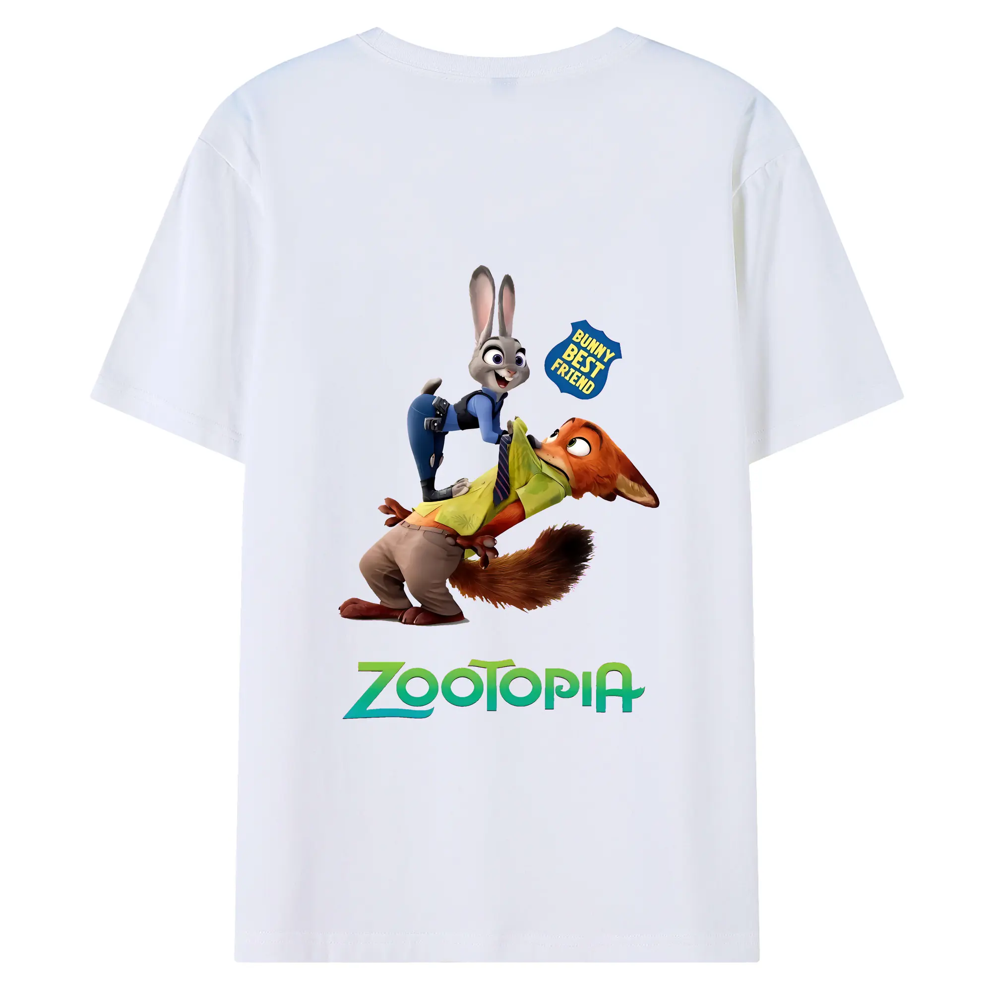 ズートピア グッズ,ジュディ・ホップス - 綿100％ 半袖Tシャツ ・ バックプリント ・ 快適 通気性 ・ 日常使い 散歩 スポーツ用