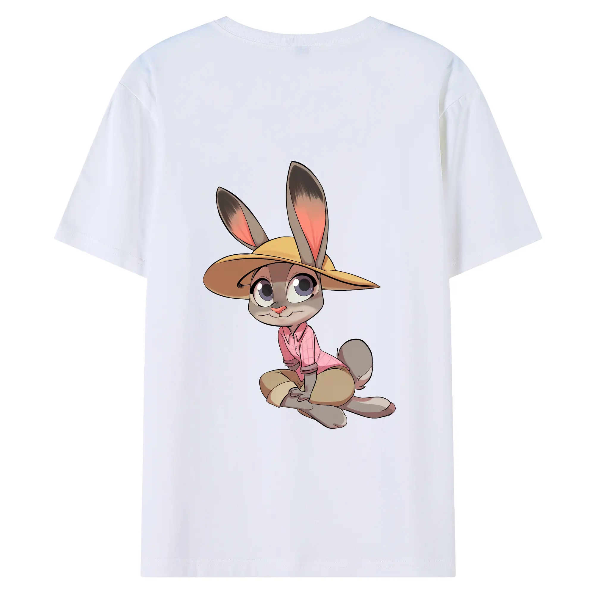 ズートピア グッズ,ジュディ・ホップス - 綿100％ 半袖Tシャツ ・ バックプリント ・ 快適 通気性 ・ 日常使い 散歩 スポーツ用