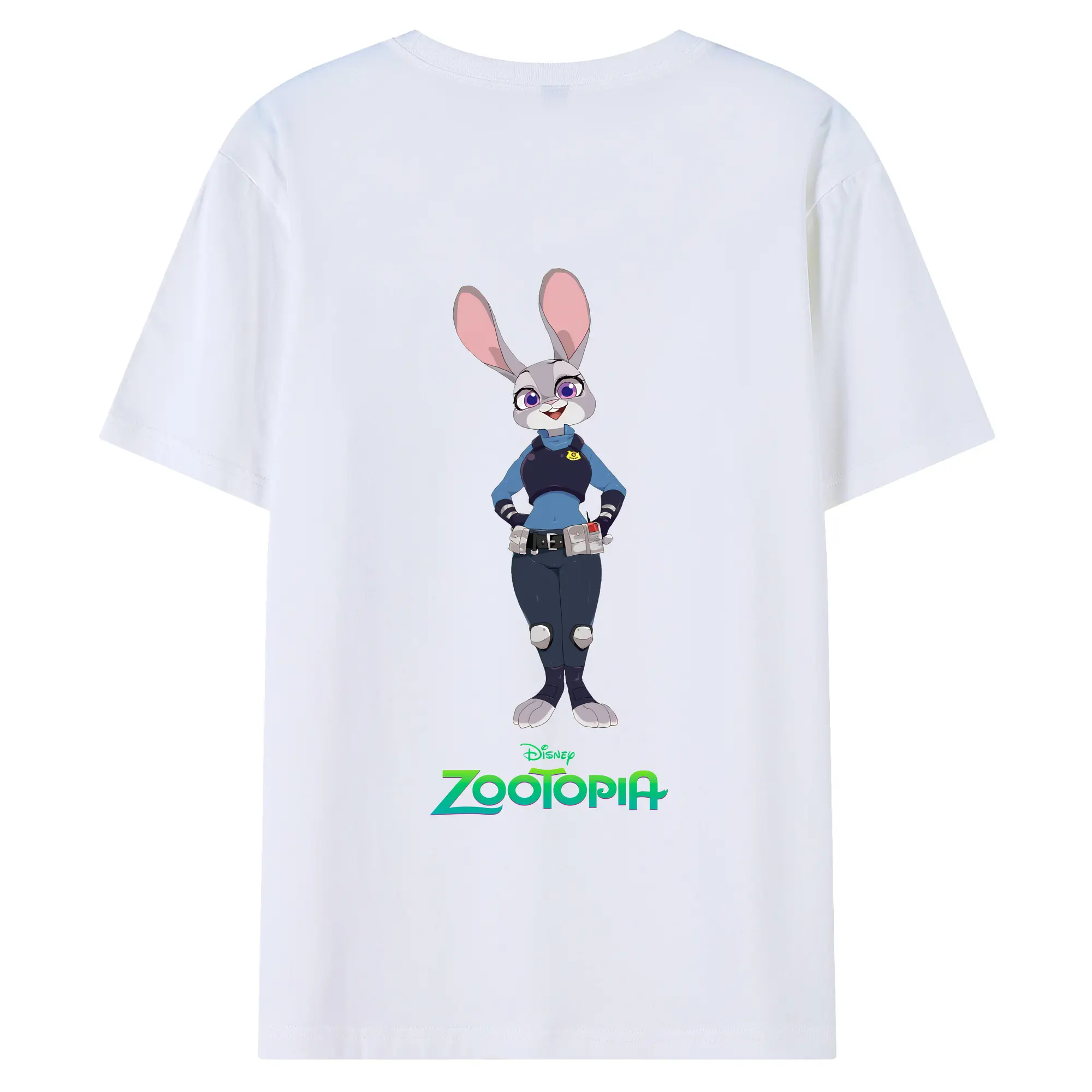 ズートピア グッズ,ジュディ・ホップス - 綿100％ 半袖Tシャツ ・ バックプリント ・ 快適 通気性 ・ 日常使い 散歩 スポーツ用