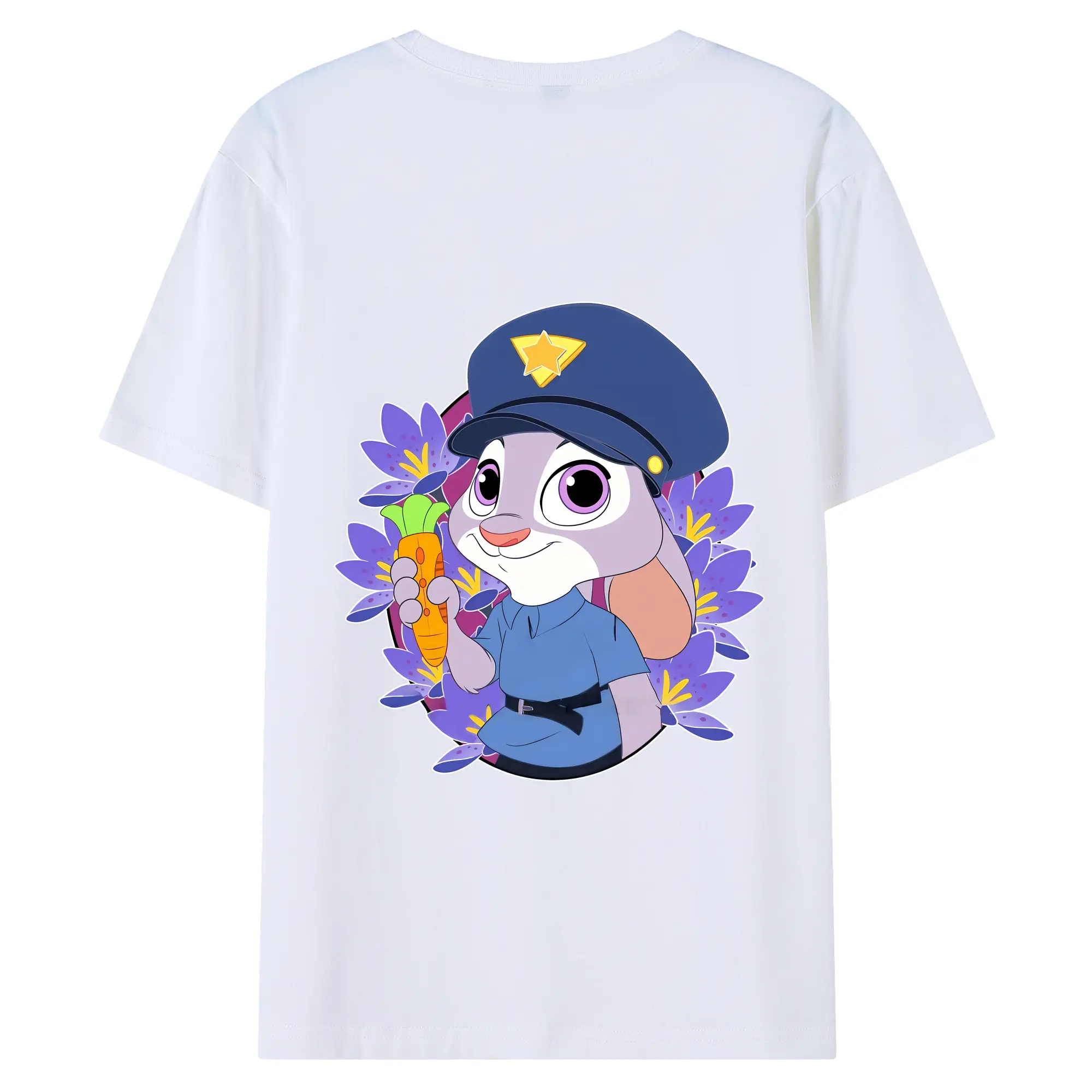 ズートピア グッズ,ジュディ・ホップス - 綿100％ 半袖Tシャツ ・ バックプリント ・ 快適 通気性 ・ 日常使い 散歩 スポーツ用