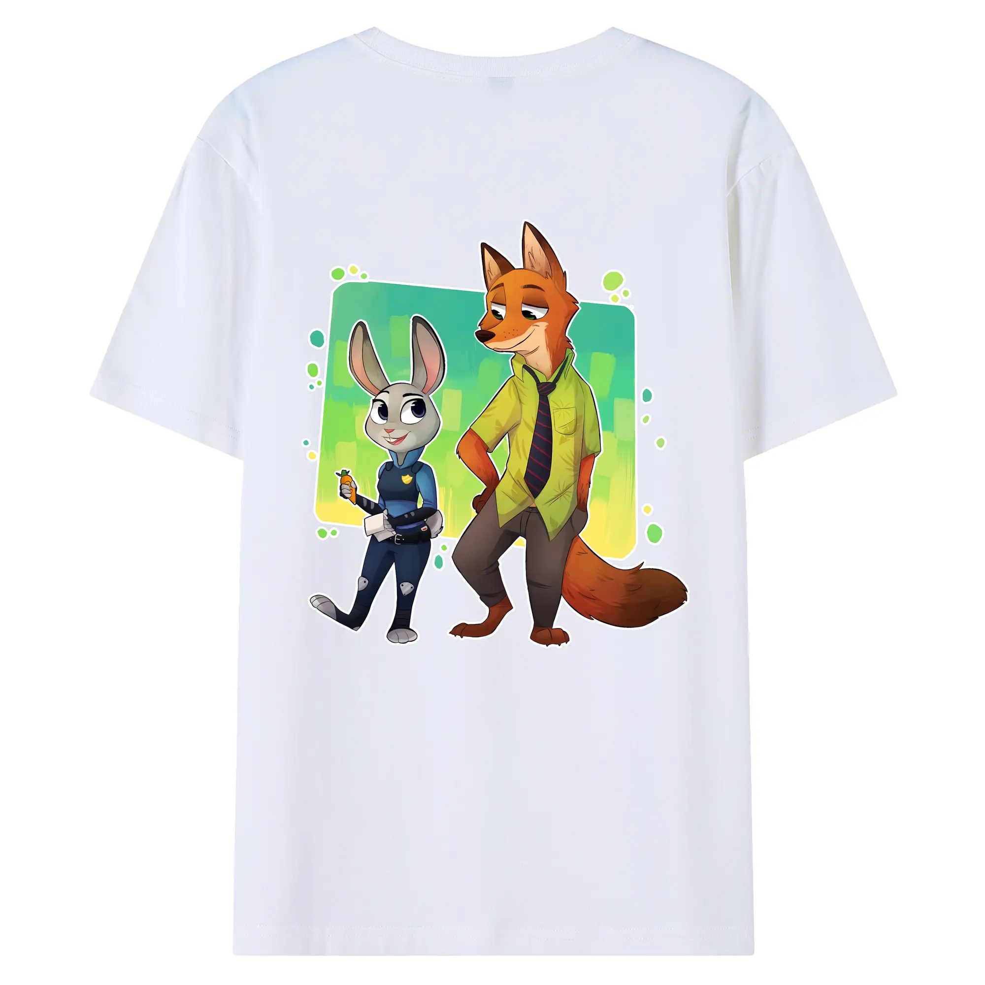 ズートピア グッズ,ジュディ・ホップス - 綿100％ 半袖Tシャツ ・ バックプリント ・ 快適 通気性 ・ 日常使い 散歩 スポーツ用