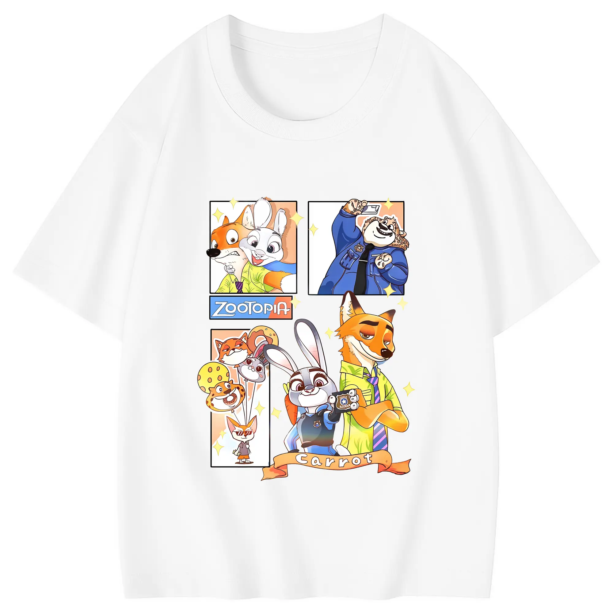 ズートピア グッズ,ジュディ・ホップス - 綿100％ キッズTシャツ ・ フロントプリント ・ 快適 通気性 ・ スポーツ カジュアル 散歩用