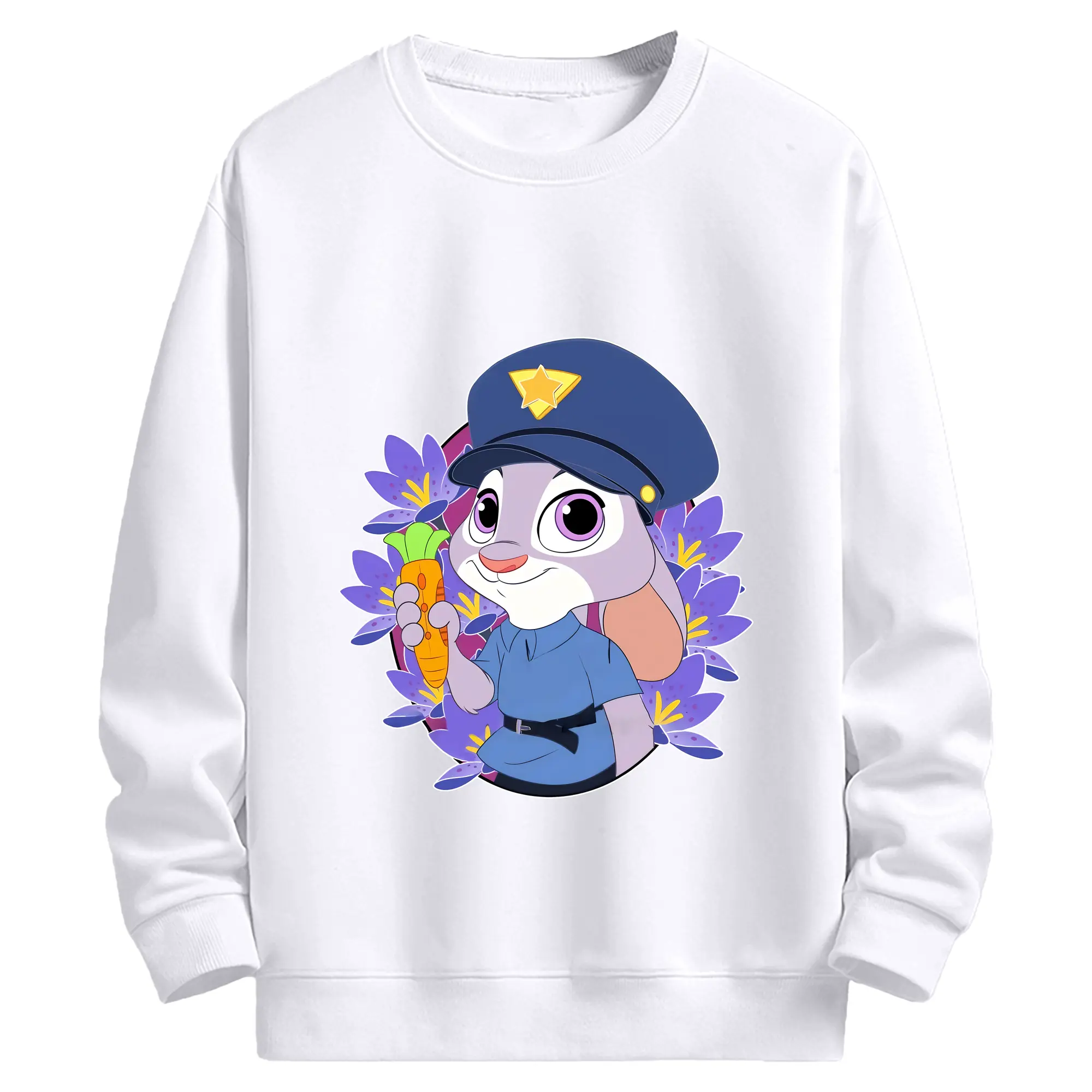 ズートピア グッズ,ジュディ・ホップス - 高品質 クルーネック スウェット ・ コットン59％ ポリエステル41％ ・ ユニセックス 長袖 トレーナー ・ カジュアル デイリー スポーツ 散歩用