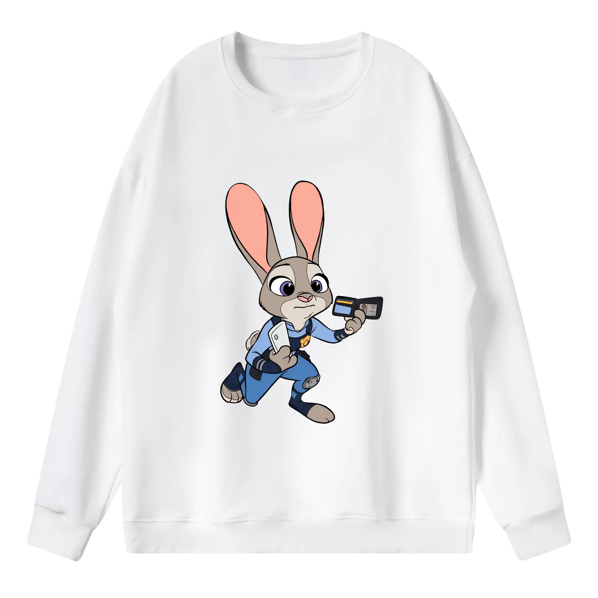 ズートピア グッズ,ジュディ・ホップス - 薄手 クルーネック スウェット 裏毛260g · ポリエステル 春秋向け カジュアル 男女兼用 · トレーナー デイリー スポーツ 散歩に最適