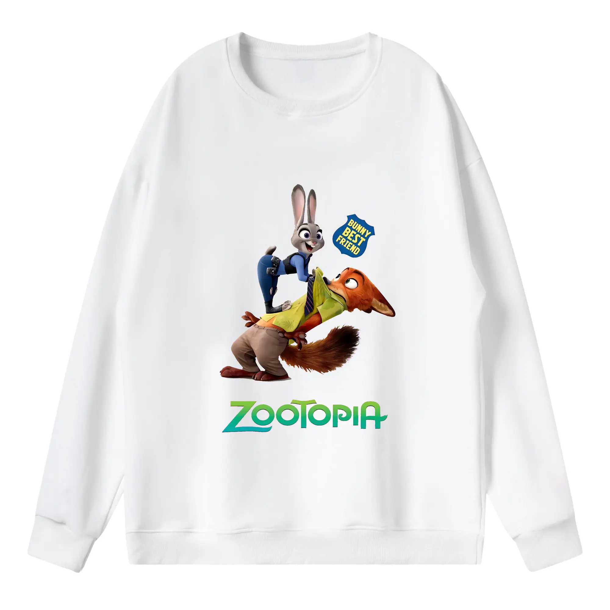 ズートピア グッズ,ジュディ・ホップス - 薄手 クルーネック スウェット 裏毛260g · ポリエステル 春秋向け カジュアル 男女兼用 · トレーナー デイリー スポーツ 散歩に最適