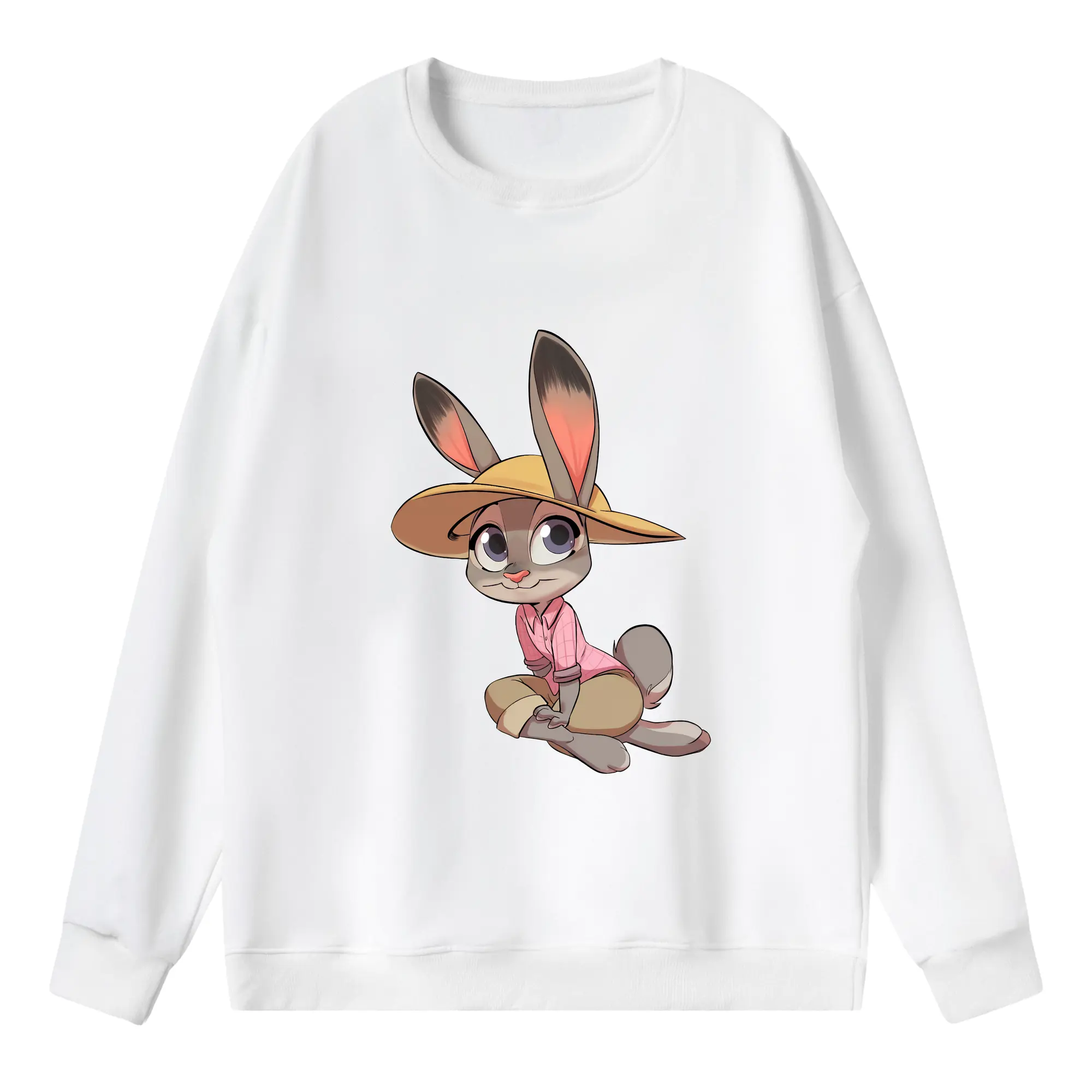 ズートピア グッズ,ジュディ・ホップス - 薄手 クルーネック スウェット 裏毛260g · ポリエステル 春秋向け カジュアル 男女兼用 · トレーナー デイリー スポーツ 散歩に最適