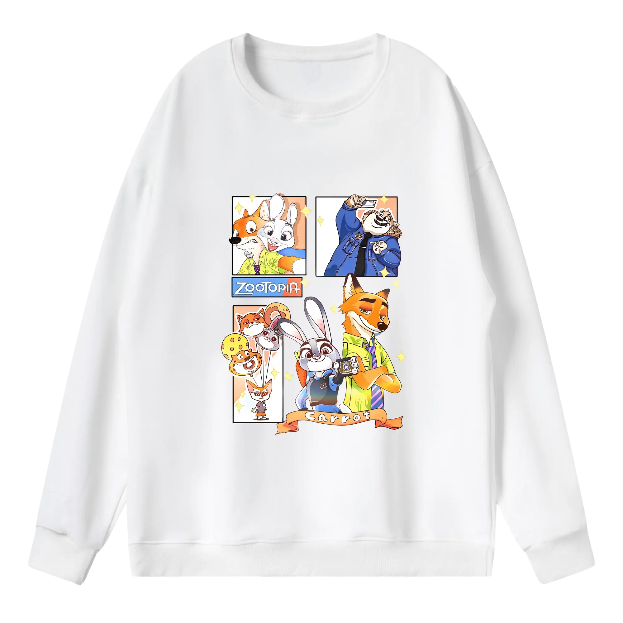 ズートピア グッズ,ジュディ・ホップス - 薄手 クルーネック スウェット 裏毛260g · ポリエステル 春秋向け カジュアル 男女兼用 · トレーナー デイリー スポーツ 散歩に最適