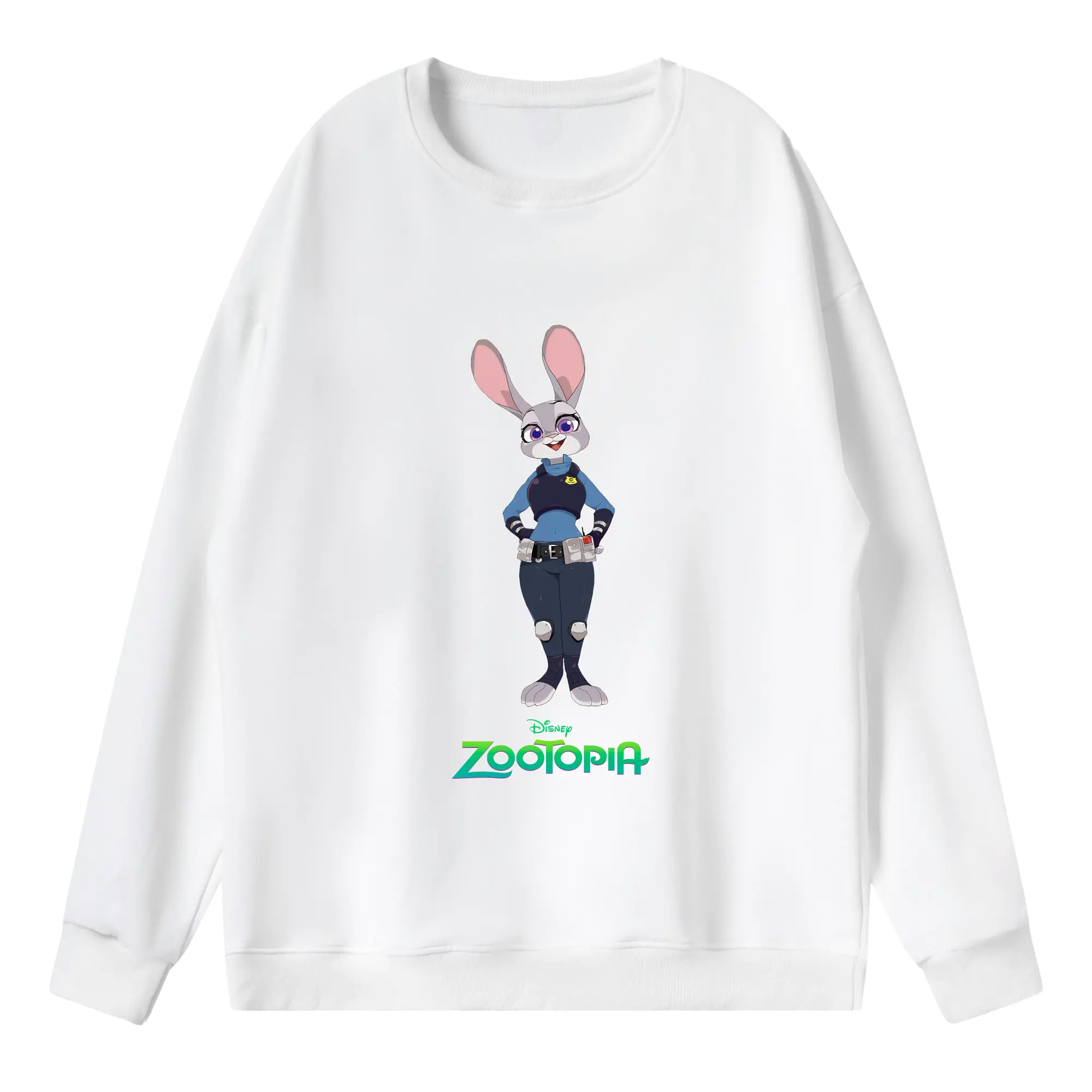 ズートピア グッズ,ジュディ・ホップス - 薄手 クルーネック スウェット 裏毛260g · ポリエステル 春秋向け カジュアル 男女兼用 · トレーナー デイリー スポーツ 散歩に最適