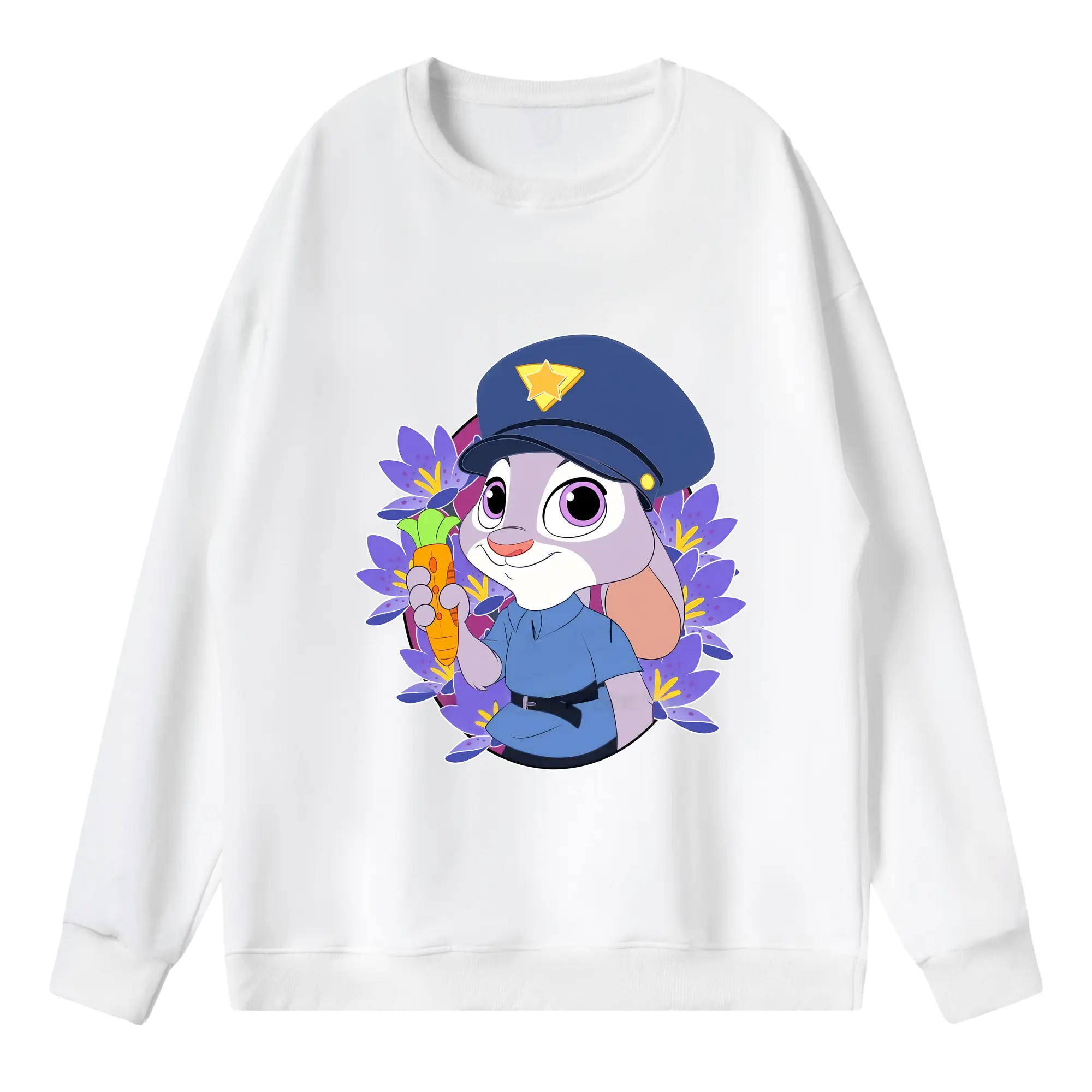 ズートピア グッズ,ジュディ・ホップス - 薄手 クルーネック スウェット 裏毛260g · ポリエステル 春秋向け カジュアル 男女兼用 · トレーナー デイリー スポーツ 散歩に最適