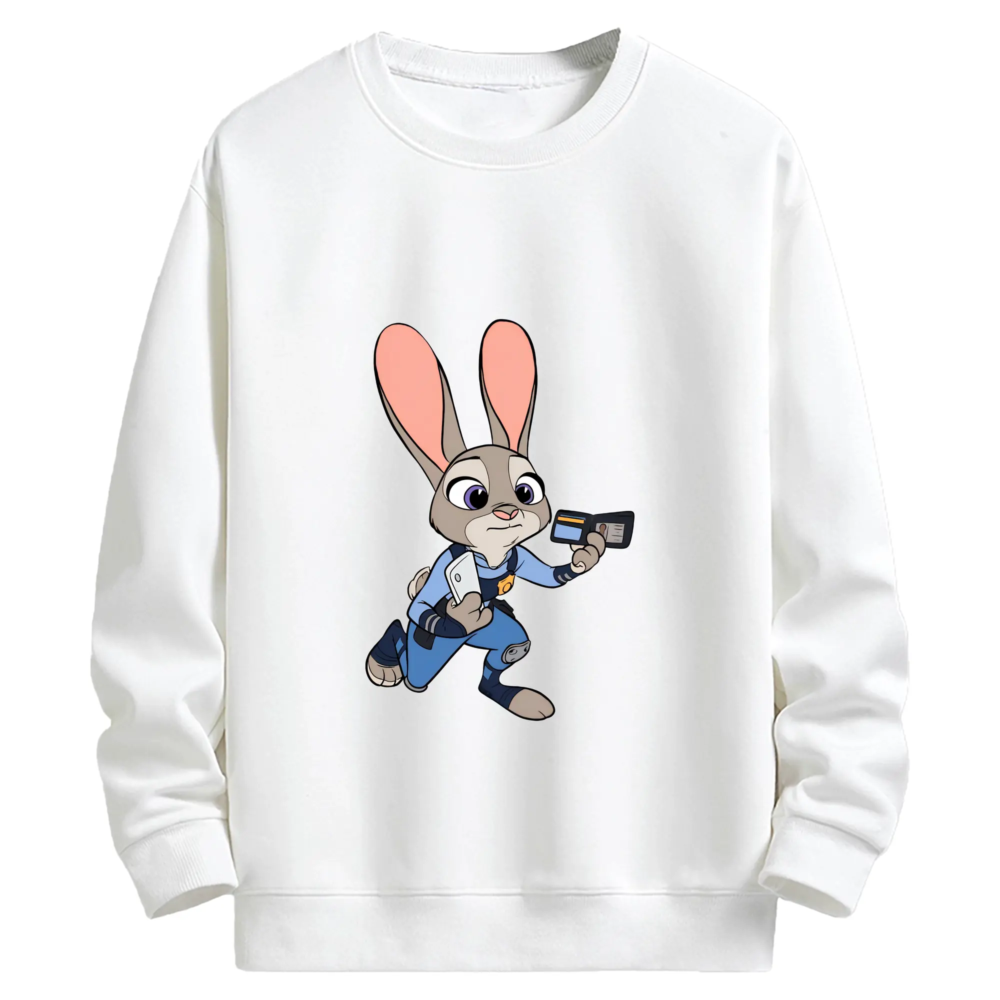 ズートピア グッズ,ジュディ・ホップス - キッズ クルーネックスウェットシャツ ・ フロントプリント ・ 綿80％ ポリエステル20％ ・ 快適 通学 スポーツ 日常使い お散歩用