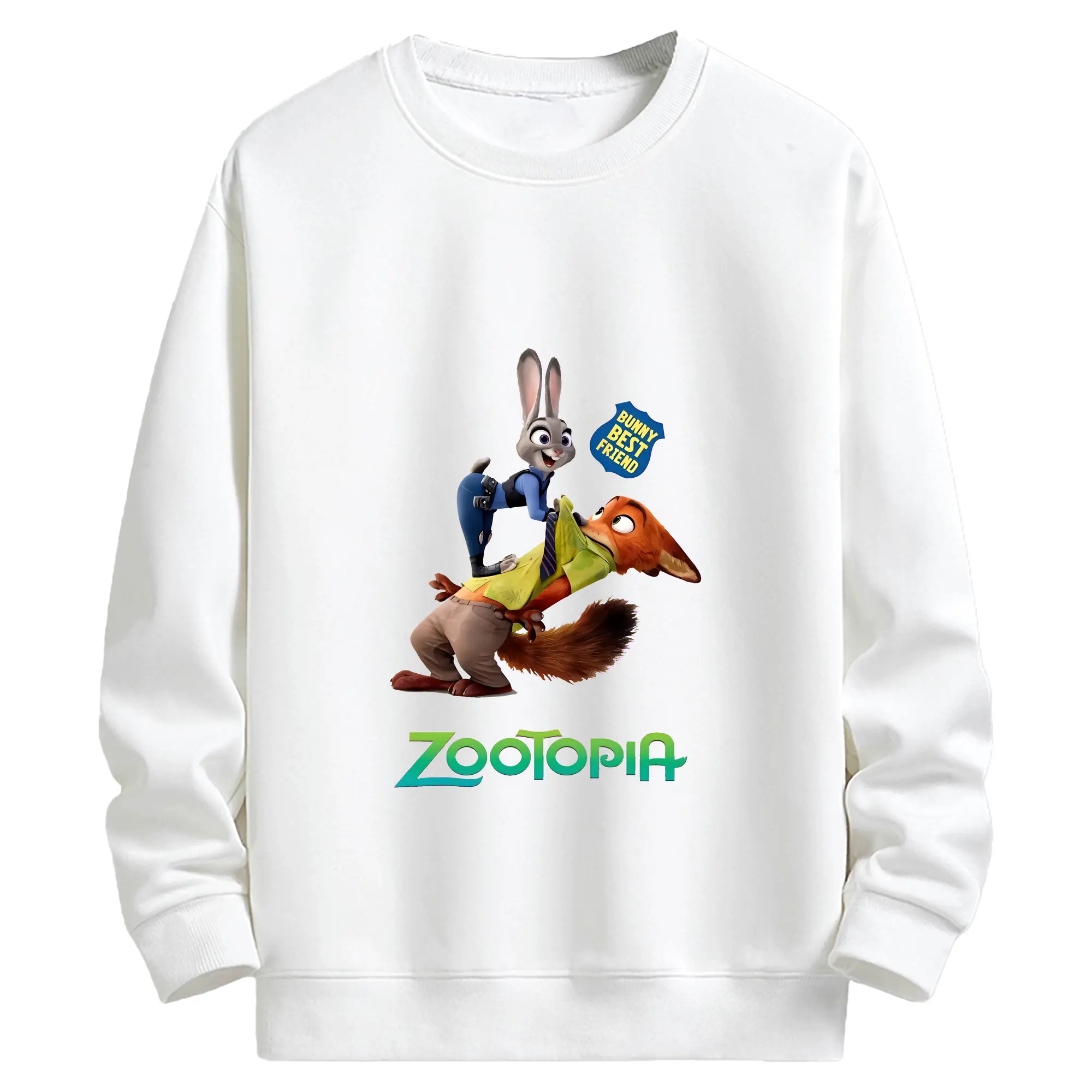ズートピア グッズ,ジュディ・ホップス - キッズ クルーネックスウェットシャツ ・ フロントプリント ・ 綿80％ ポリエステル20％ ・ 快適 通学 スポーツ 日常使い お散歩用