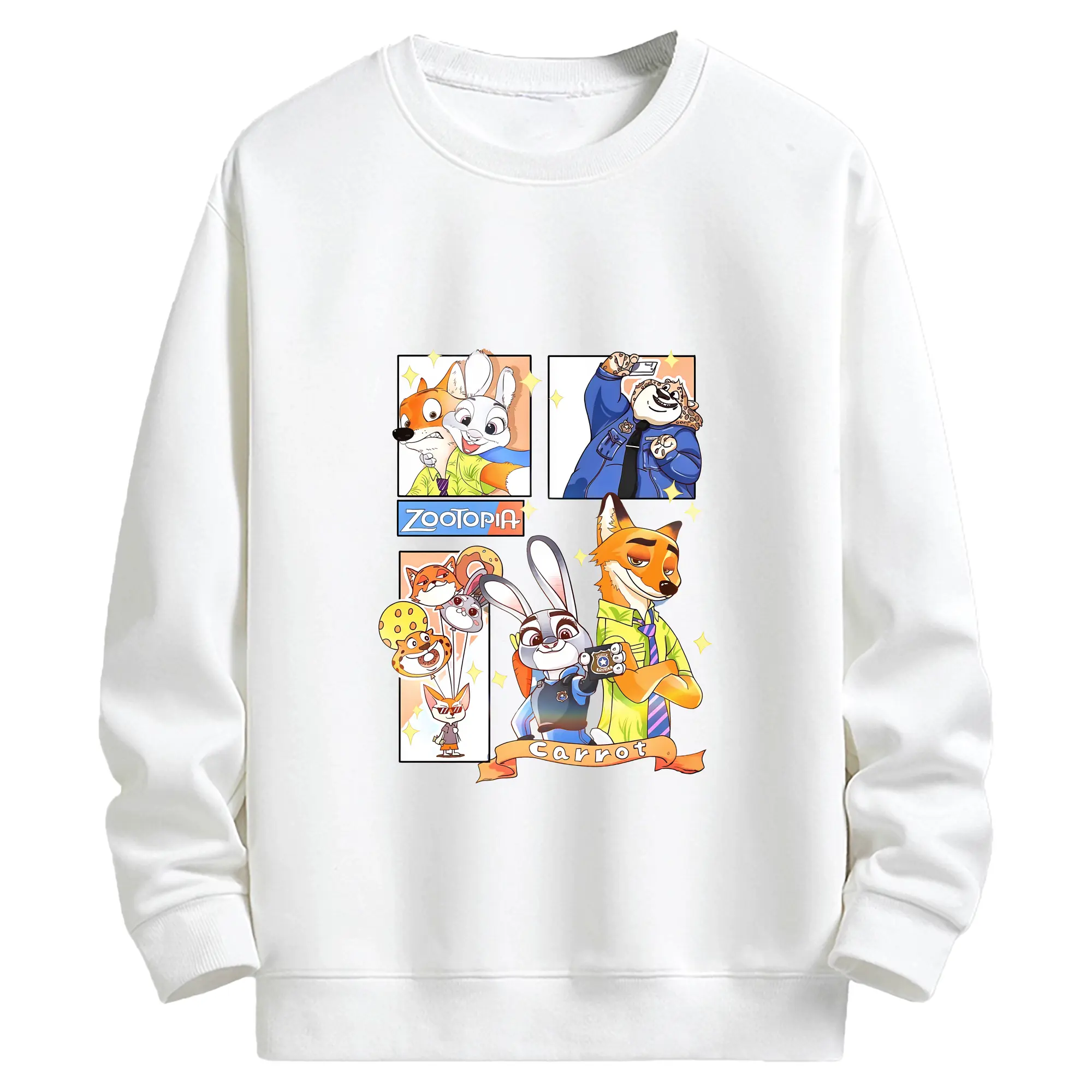 ズートピア グッズ,ジュディ・ホップス - キッズ クルーネックスウェットシャツ ・ フロントプリント ・ 綿80％ ポリエステル20％ ・ 快適 通学 スポーツ 日常使い お散歩用