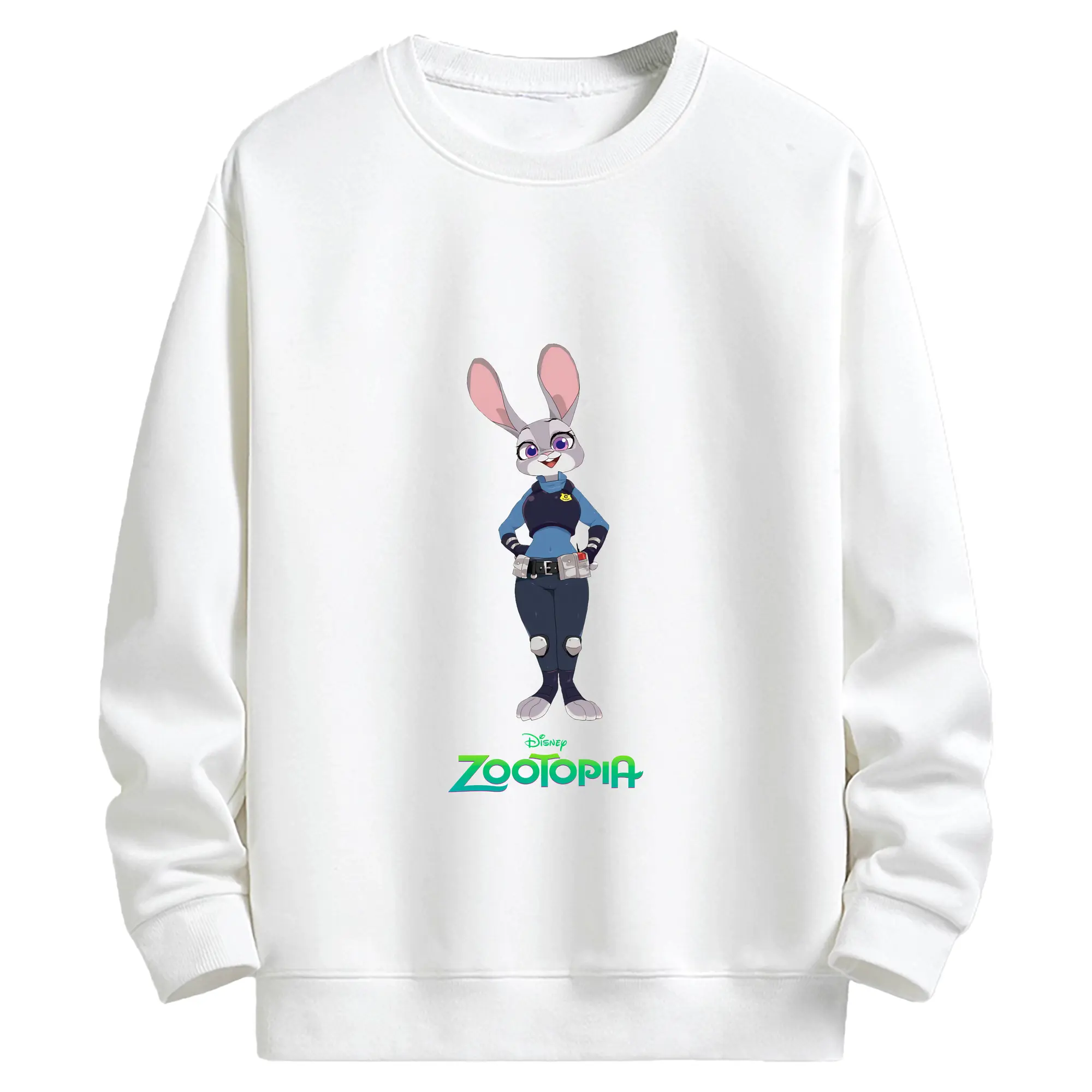 ズートピア グッズ,ジュディ・ホップス - キッズ クルーネックスウェットシャツ ・ フロントプリント ・ 綿80％ ポリエステル20％ ・ 快適 通学 スポーツ 日常使い お散歩用