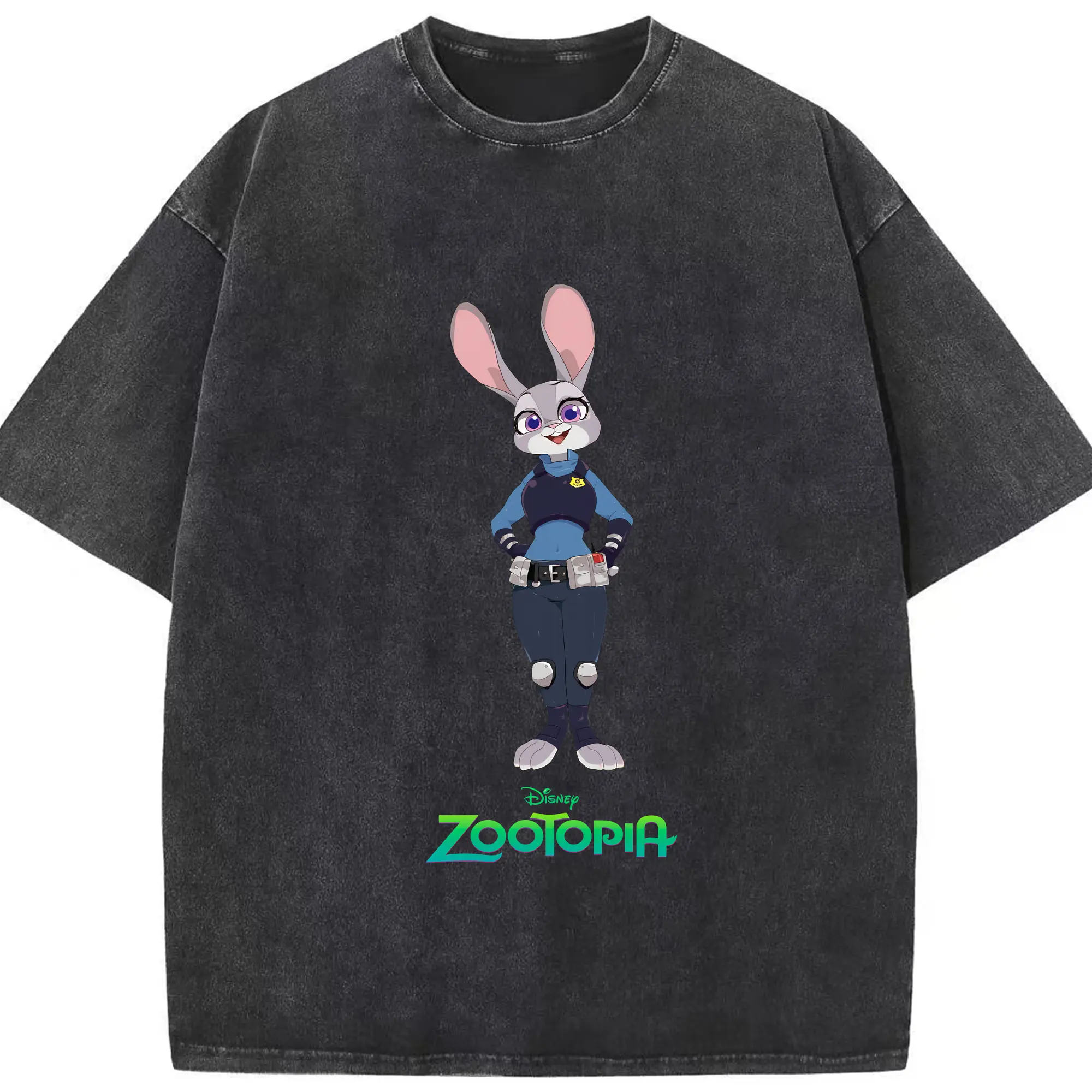 ズートピア グッズ,ジュディ・ホップス - 綿100％ ヴィンテージ風 半袖Tシャツ ・ フロントプリント ・ 柔らか肌触り ・ 通気性 快適 ・ スポーツ カジュアル 外出用