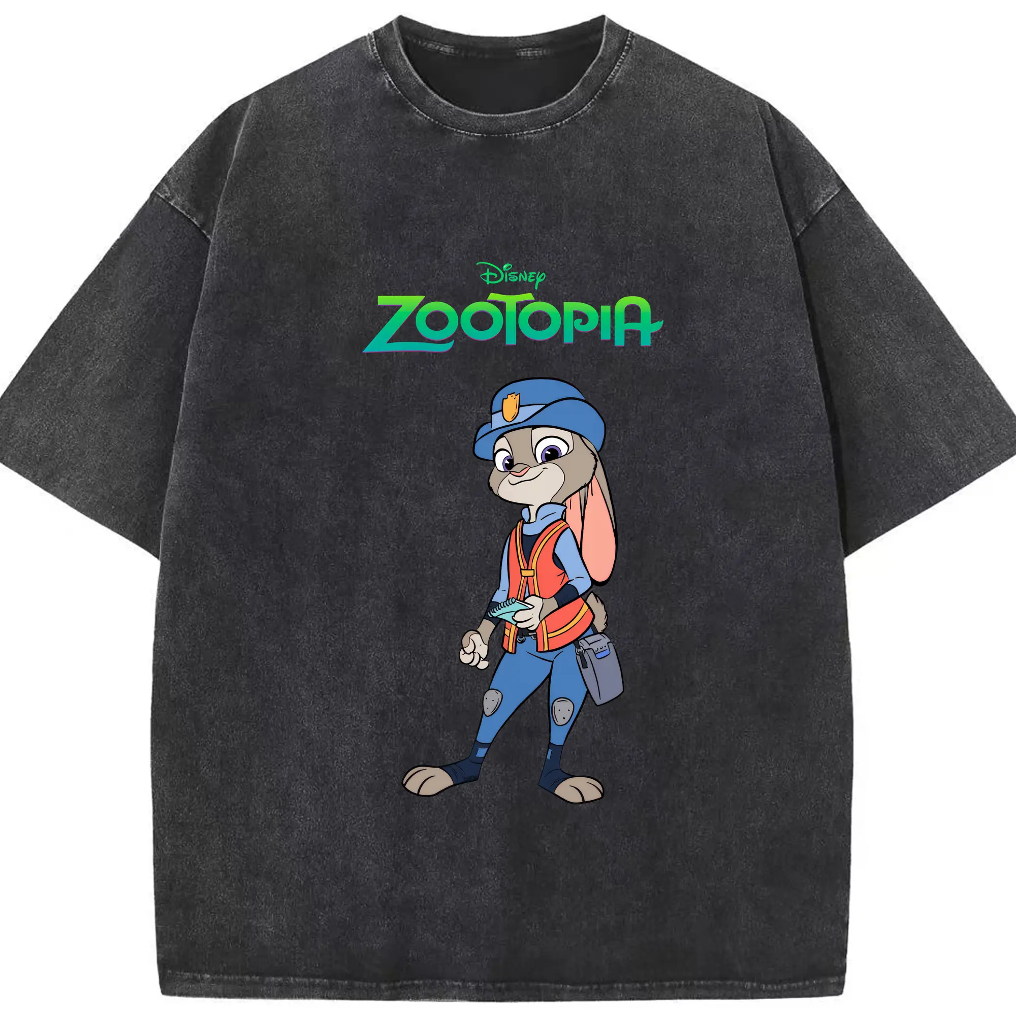 ズートピア グッズ,ジュディ・ホップス - 綿100％ ヴィンテージ風 半袖Tシャツ ・ フロントプリント ・ 柔らか肌触り ・ 通気性 快適 ・ スポーツ カジュアル 外出用