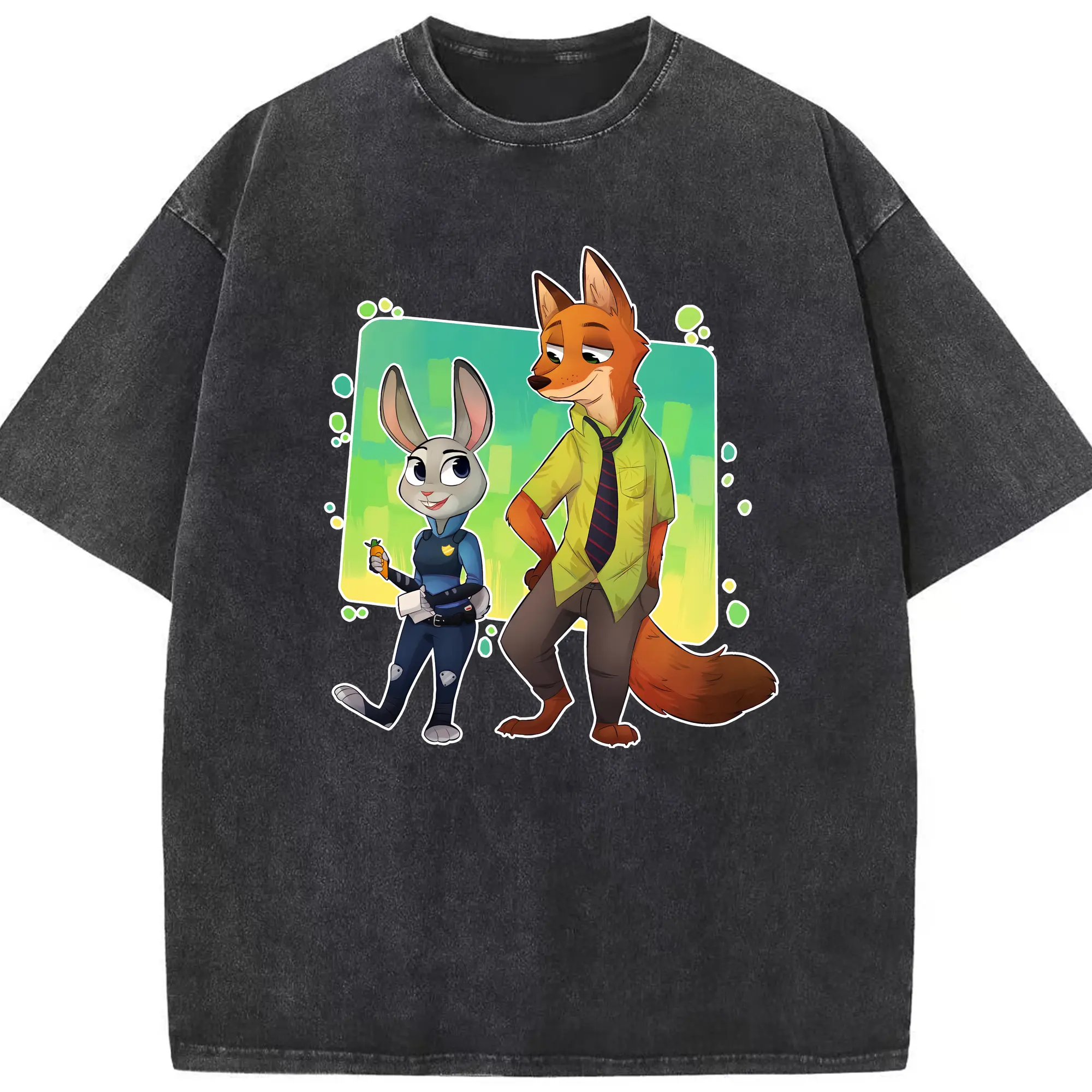 ズートピア グッズ,ジュディ・ホップス - 綿100％ ヴィンテージ風 半袖Tシャツ ・ フロントプリント ・ 柔らか肌触り ・ 通気性 快適 ・ スポーツ カジュアル 外出用