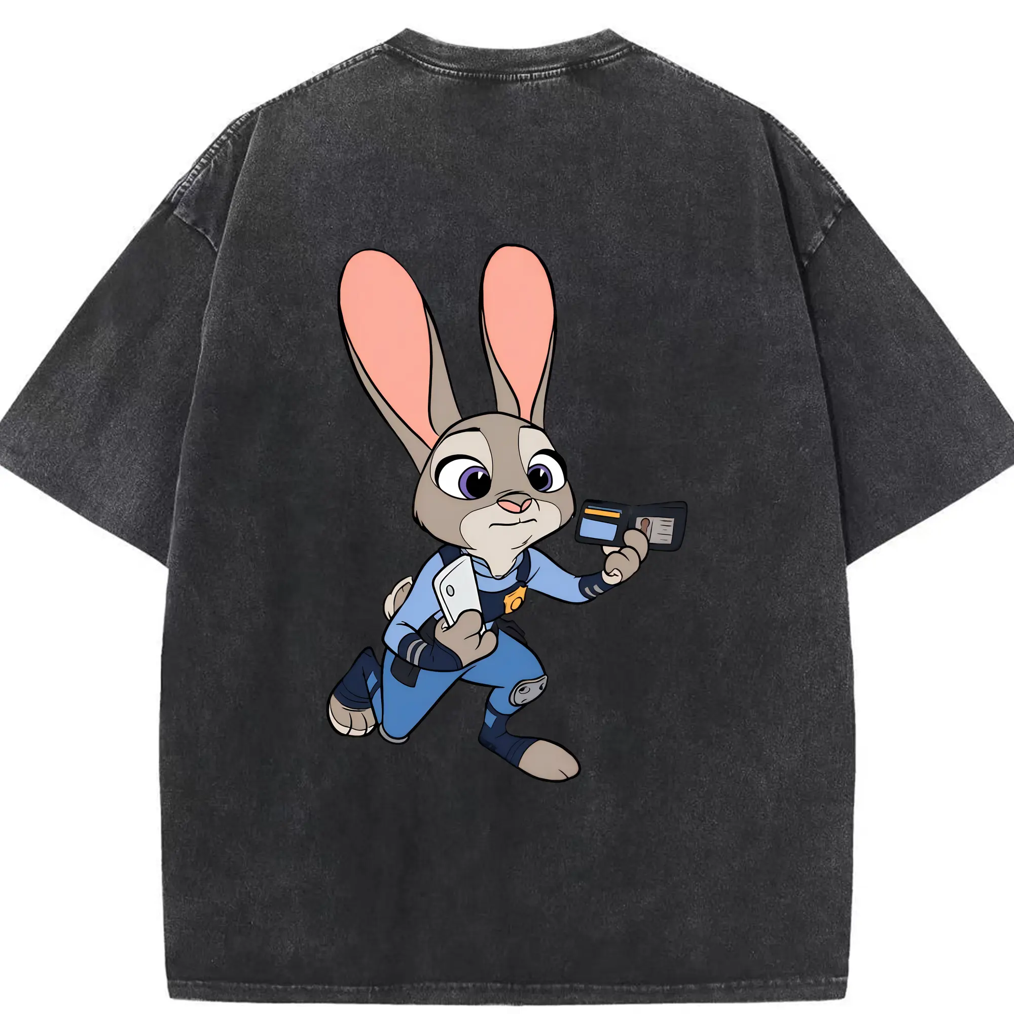 ズートピア グッズ,ジュディ・ホップス - 綿100％ ヴィンテージ風 半袖Tシャツ ・ 背面プリント ・ 柔らか肌触り ・ 通気性 快適 ・ スポーツ カジュアル 外出用