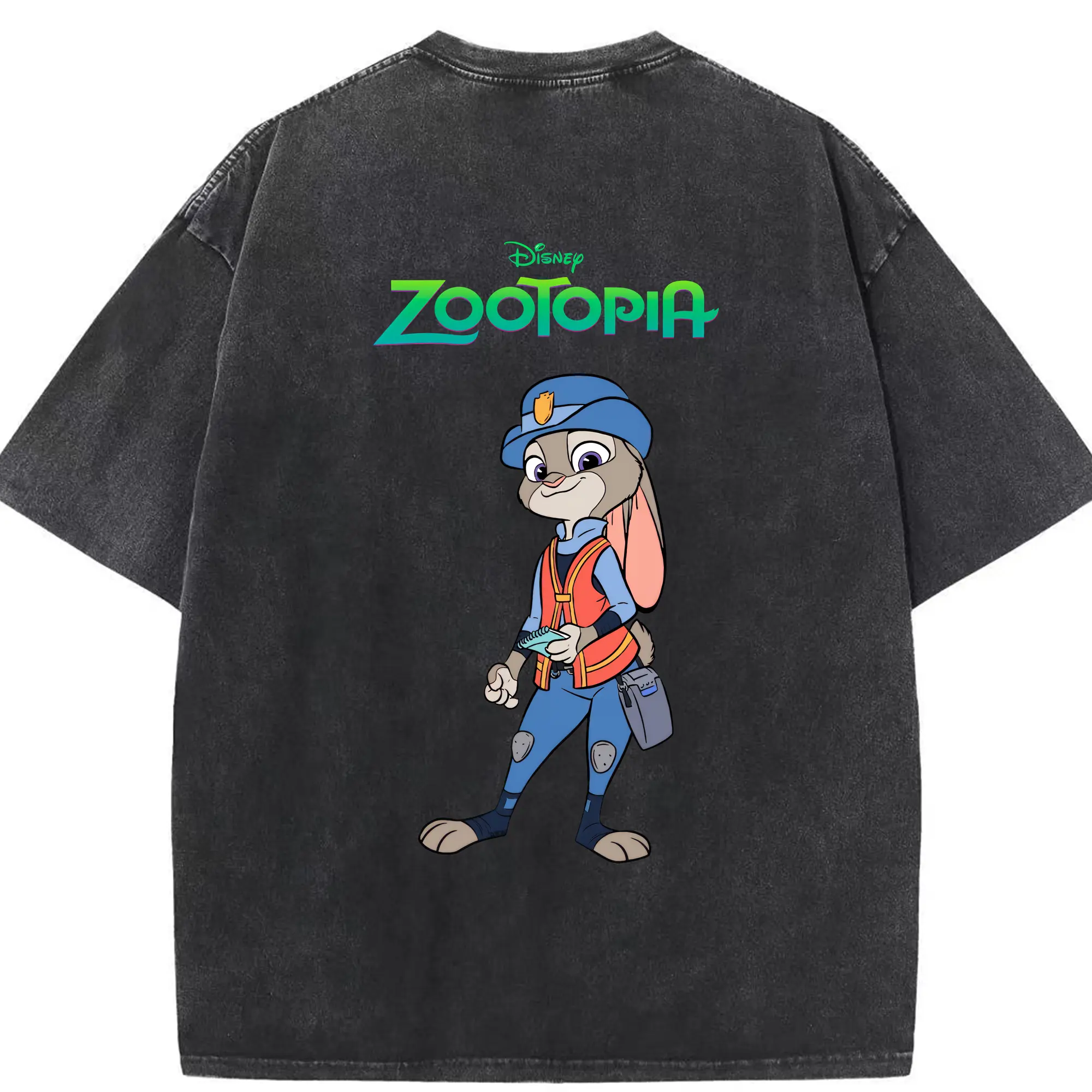 ズートピア グッズ,ジュディ・ホップス - 綿100％ ヴィンテージ風 半袖Tシャツ ・ 背面プリント ・ 柔らか肌触り ・ 通気性 快適 ・ スポーツ カジュアル 外出用