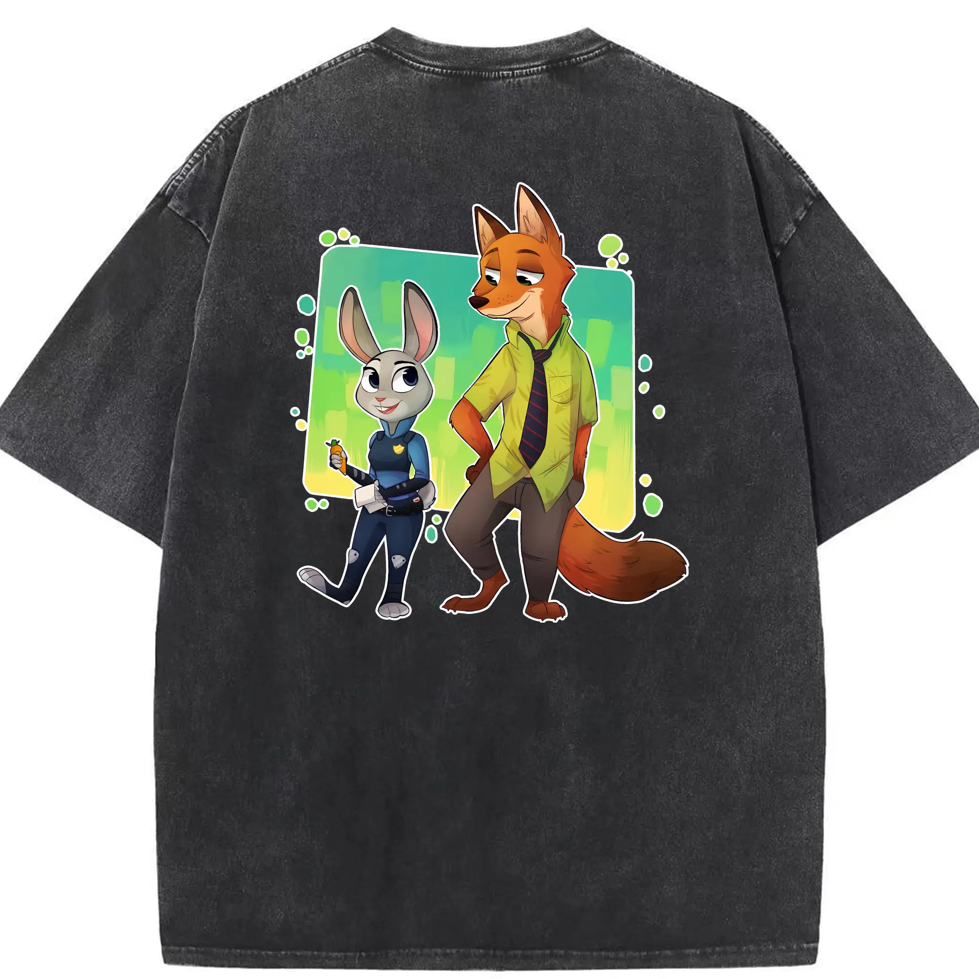 ズートピア グッズ,ジュディ・ホップス - 綿100％ ヴィンテージ風 半袖Tシャツ ・ 背面プリント ・ 柔らか肌触り ・ 通気性 快適 ・ スポーツ カジュアル 外出用