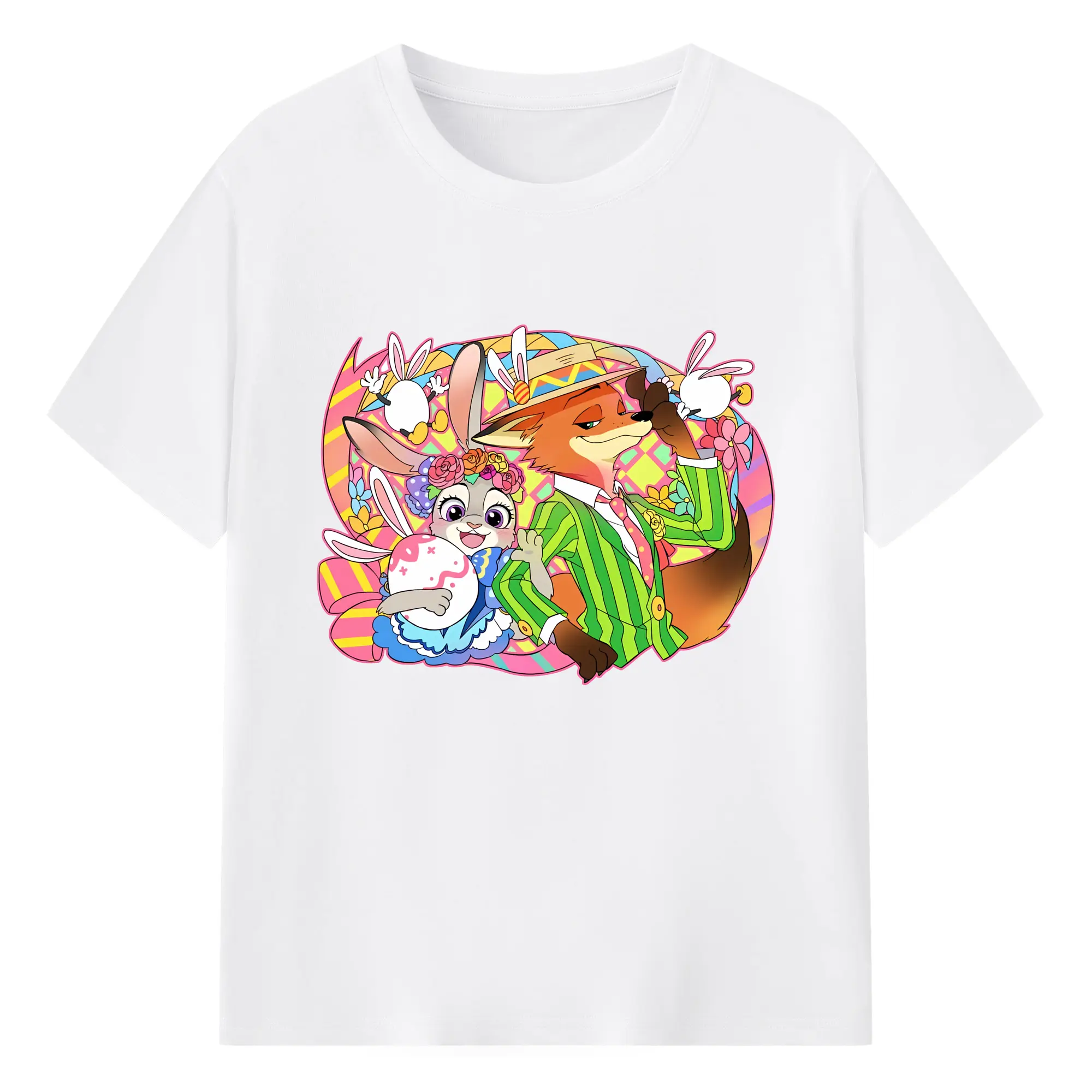 ズートピア グッズ,ニック・ワイルド - 綿100％ 半袖Tシャツ ・ フロントプリント ・ 快適 通気性 ・ 日常使い 散歩 スポーツ用