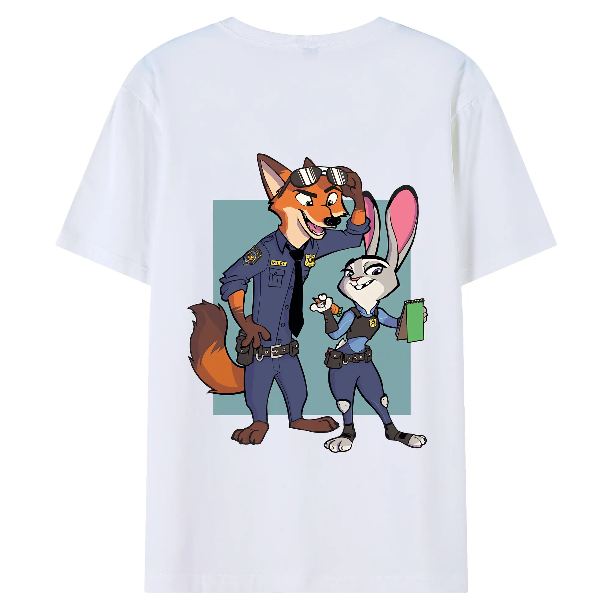 ズートピア グッズ,ニック・ワイルド - 綿100％ 半袖Tシャツ ・ バックプリント ・ 快適 通気性 ・ 日常使い 散歩 スポーツ用