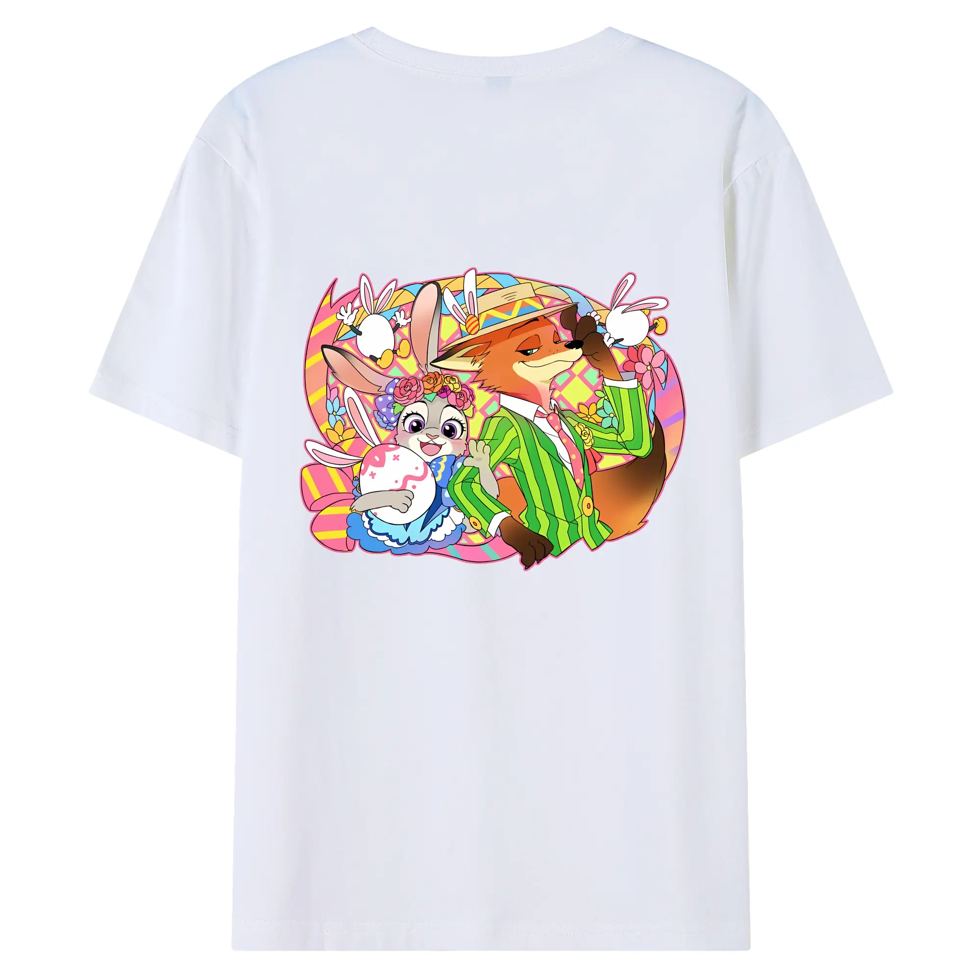 ズートピア グッズ,ニック・ワイルド - 綿100％ 半袖Tシャツ ・ バックプリント ・ 快適 通気性 ・ 日常使い 散歩 スポーツ用