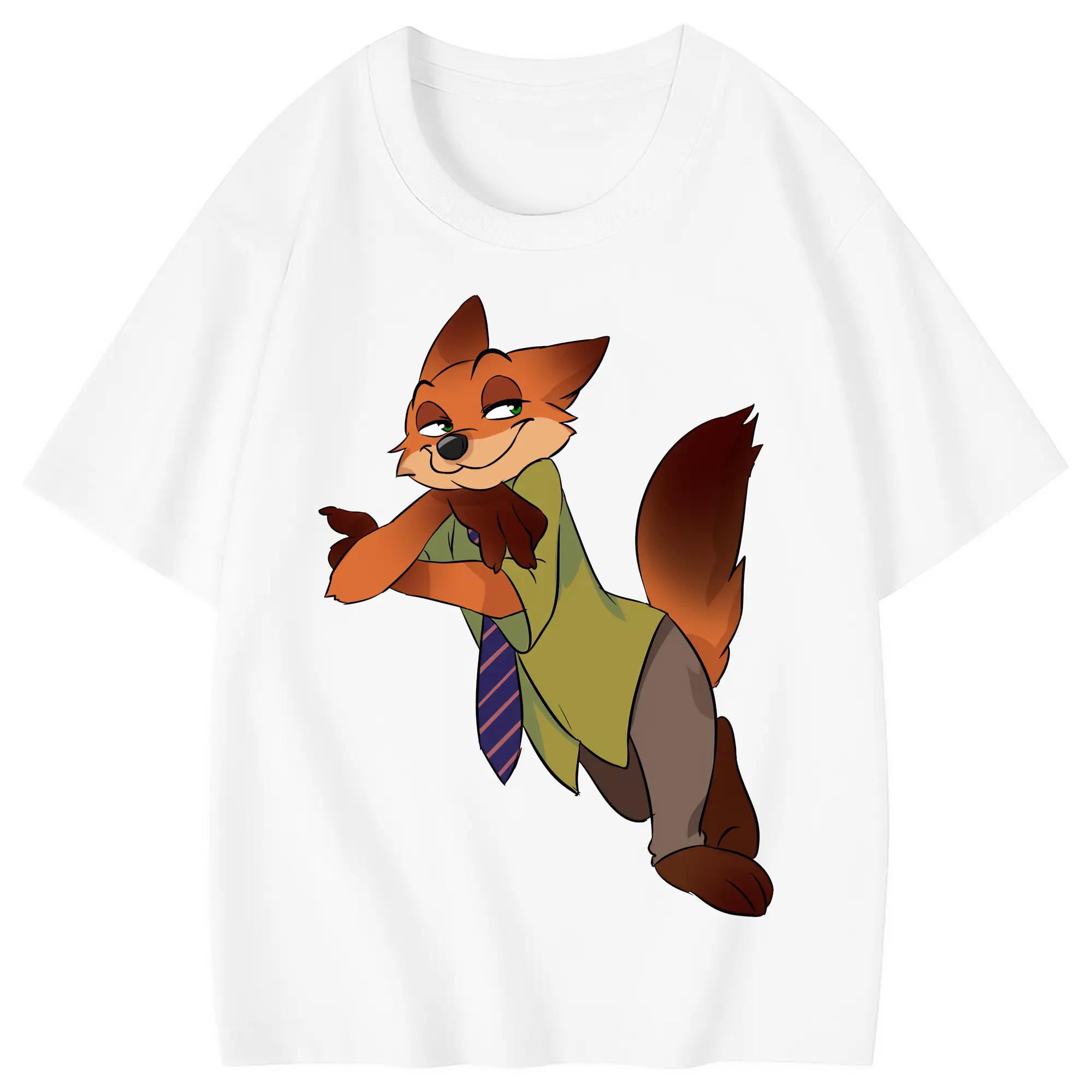 ズートピア グッズ,ニック・ワイルド - 綿100％ キッズTシャツ ・ フロントプリント ・ 快適 通気性 ・ スポーツ カジュアル 散歩用