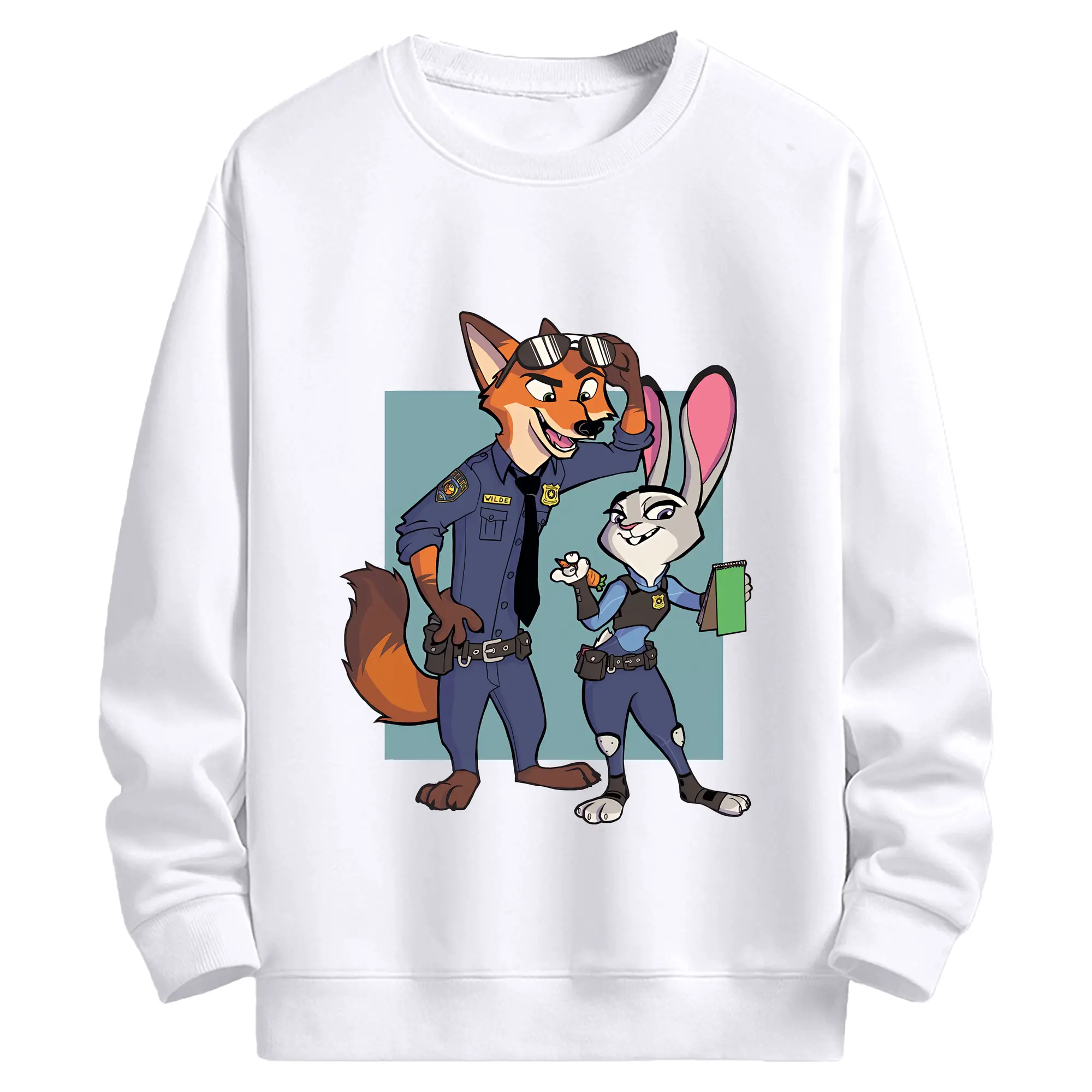 ズートピア グッズ,ニック・ワイルド - 高品質 クルーネック スウェット ・ コットン59％ ポリエステル41％ ・ ユニセックス 長袖 トレーナー ・ カジュアル デイリー スポーツ 散歩用