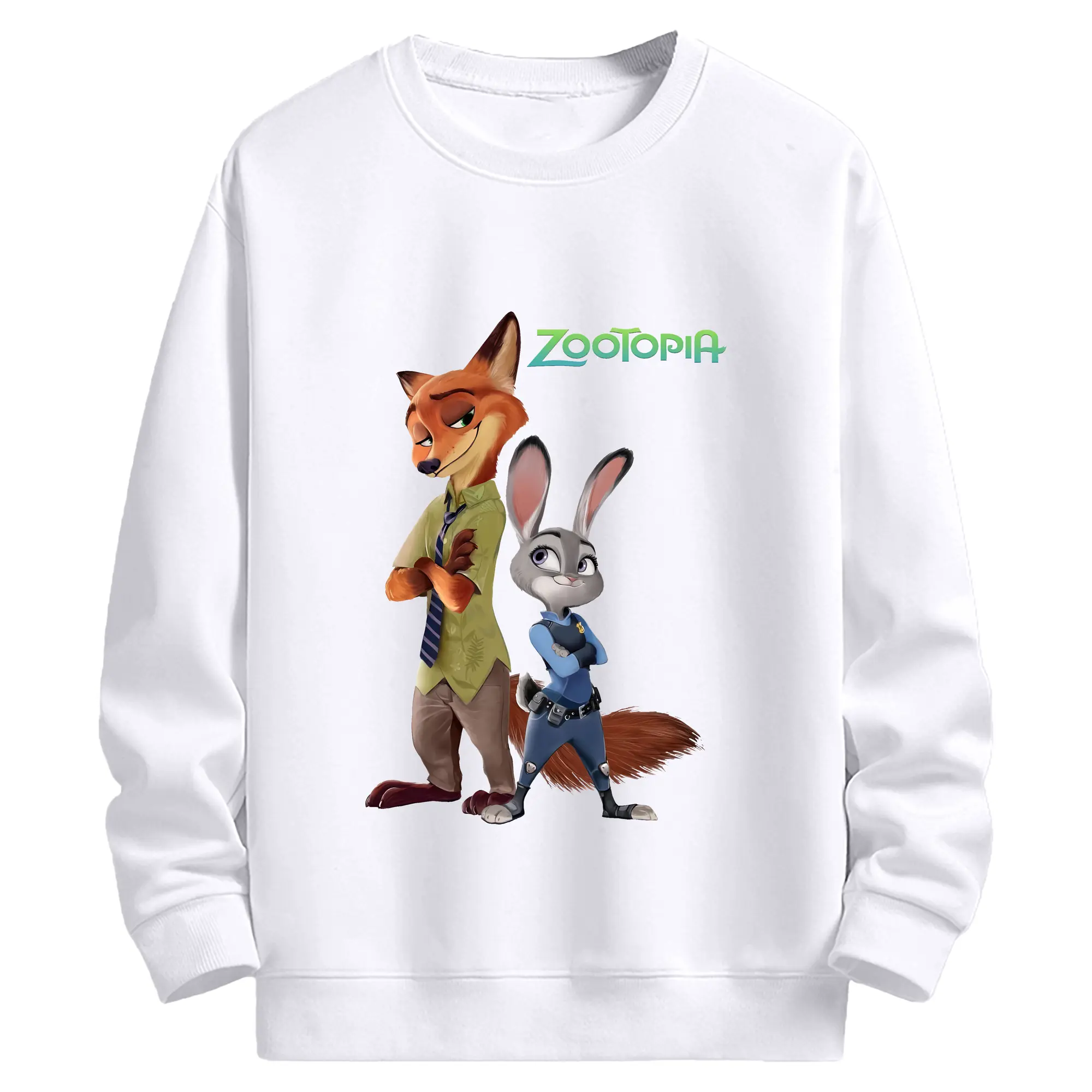 ズートピア グッズ,ニック・ワイルド - 高品質 クルーネック スウェット ・ コットン59％ ポリエステル41％ ・ ユニセックス 長袖 トレーナー ・ カジュアル デイリー スポーツ 散歩用