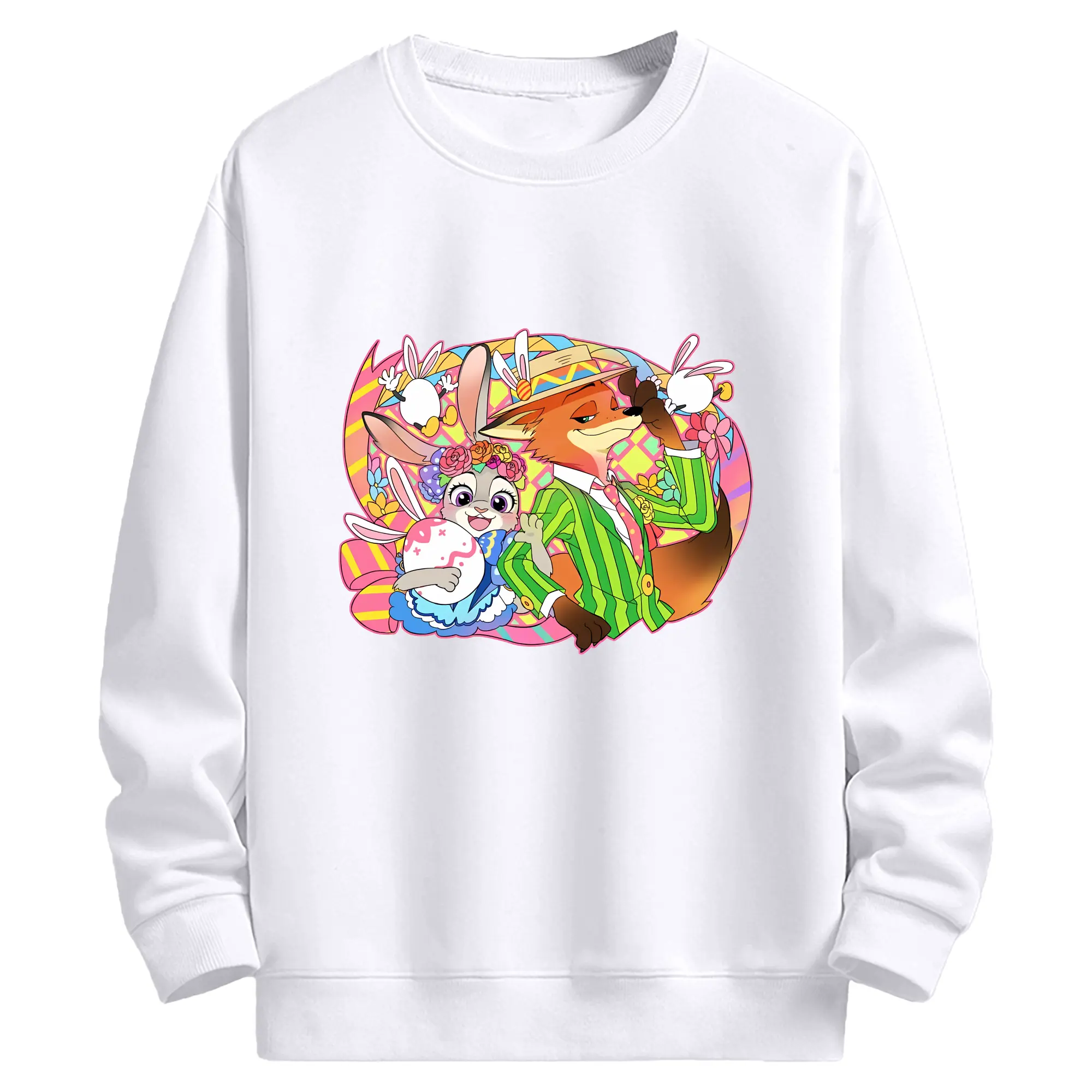 ズートピア グッズ,ニック・ワイルド - 高品質 クルーネック スウェット ・ コットン59％ ポリエステル41％ ・ ユニセックス 長袖 トレーナー ・ カジュアル デイリー スポーツ 散歩用