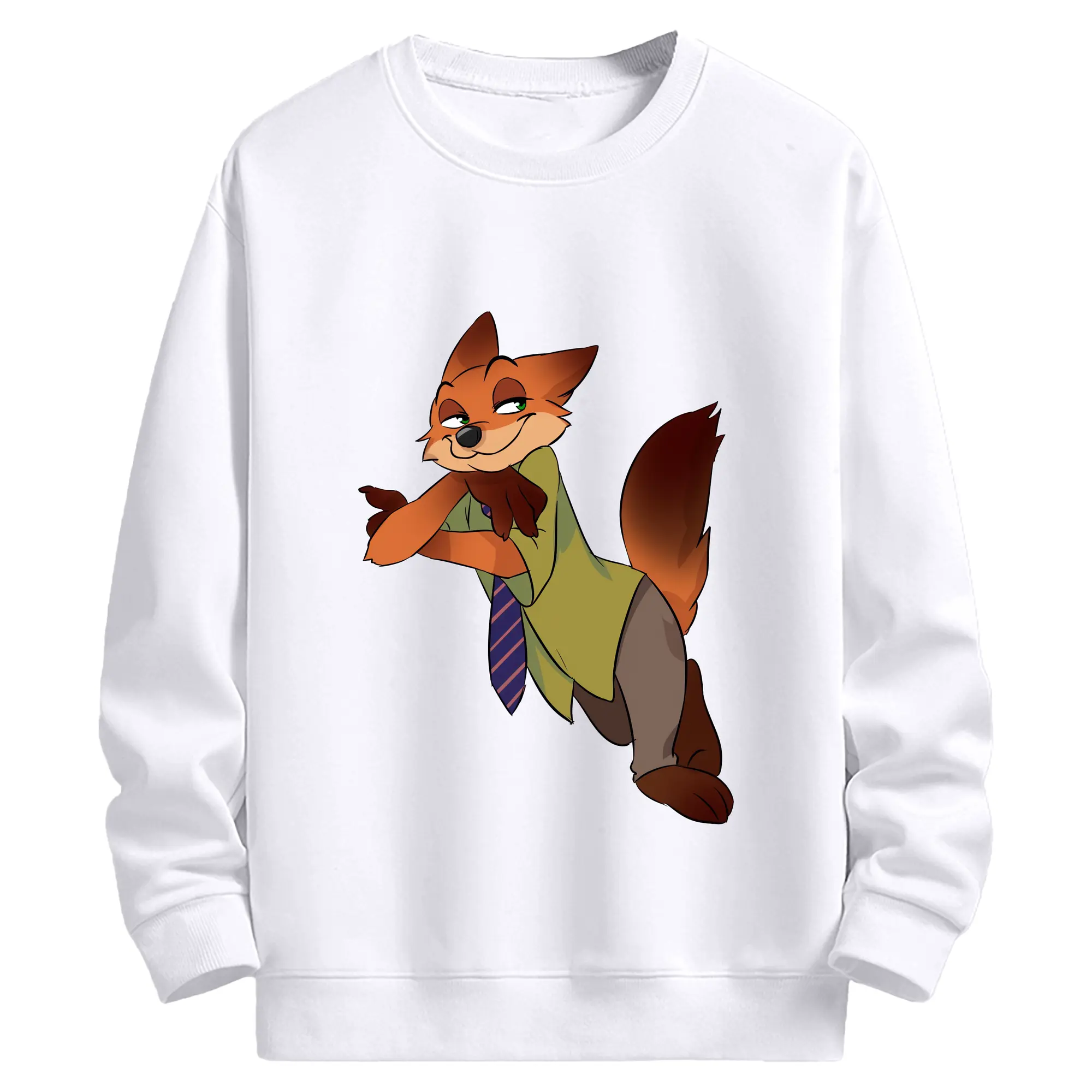 ズートピア グッズ,ニック・ワイルド - 高品質 クルーネック スウェット ・ コットン59％ ポリエステル41％ ・ ユニセックス 長袖 トレーナー ・ カジュアル デイリー スポーツ 散歩用