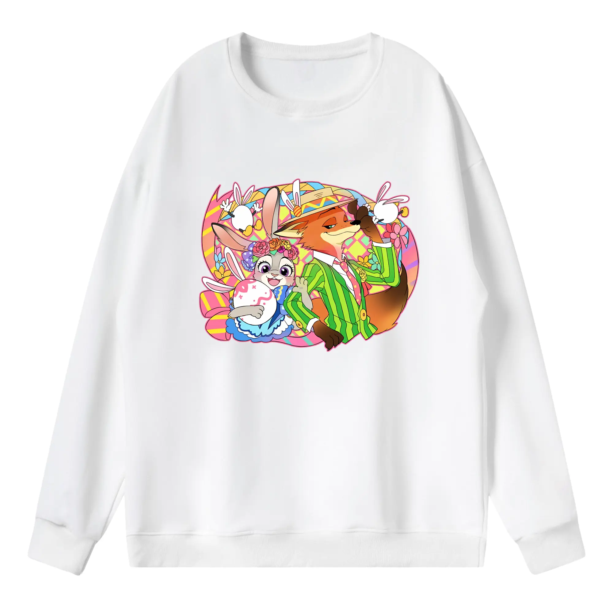 ズートピア グッズ,ニック・ワイルド - 薄手 クルーネック スウェット 裏毛260g · ポリエステル 春秋向け カジュアル 男女兼用 · トレーナー デイリー スポーツ 散歩に最適