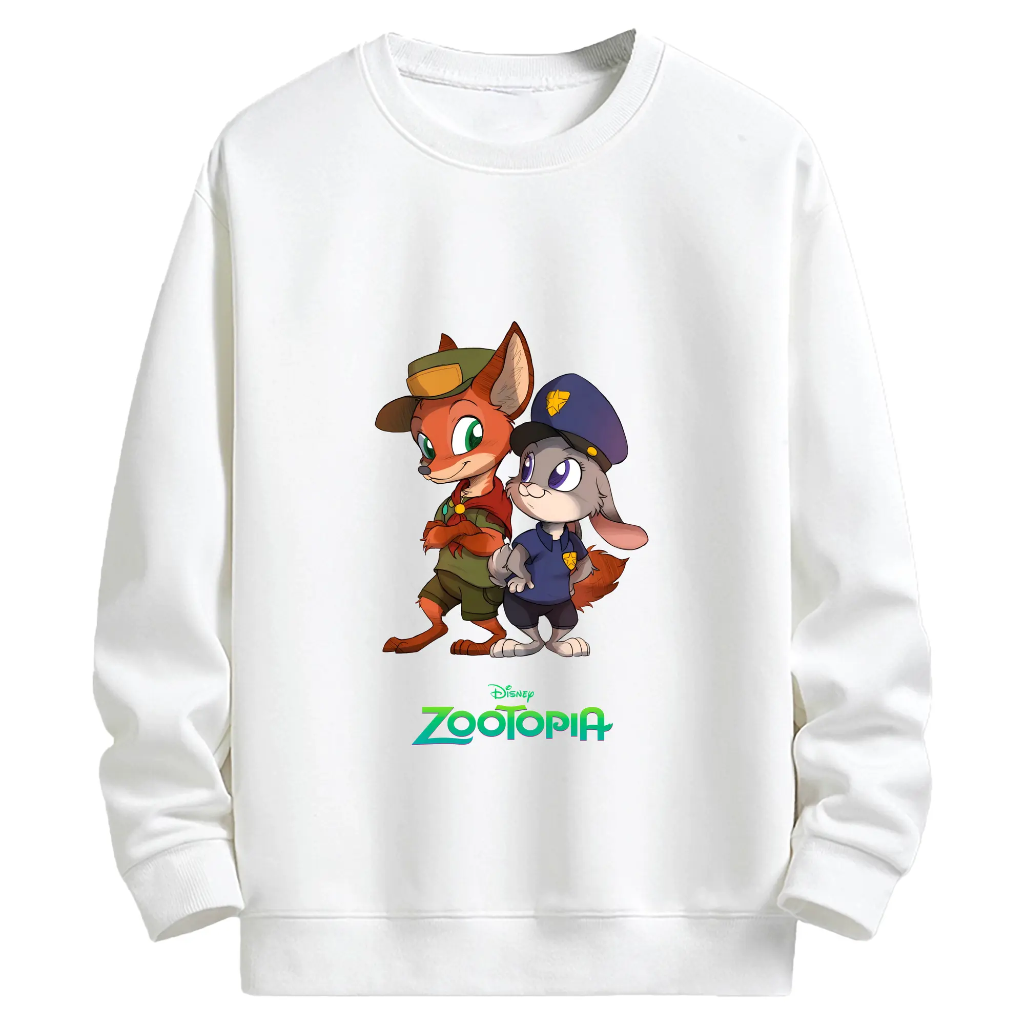 ズートピア グッズ,ニック・ワイルド - キッズ クルーネックスウェットシャツ ・ フロントプリント ・ 綿80％ ポリエステル20％ ・ 快適 通学 スポーツ 日常使い お散歩用