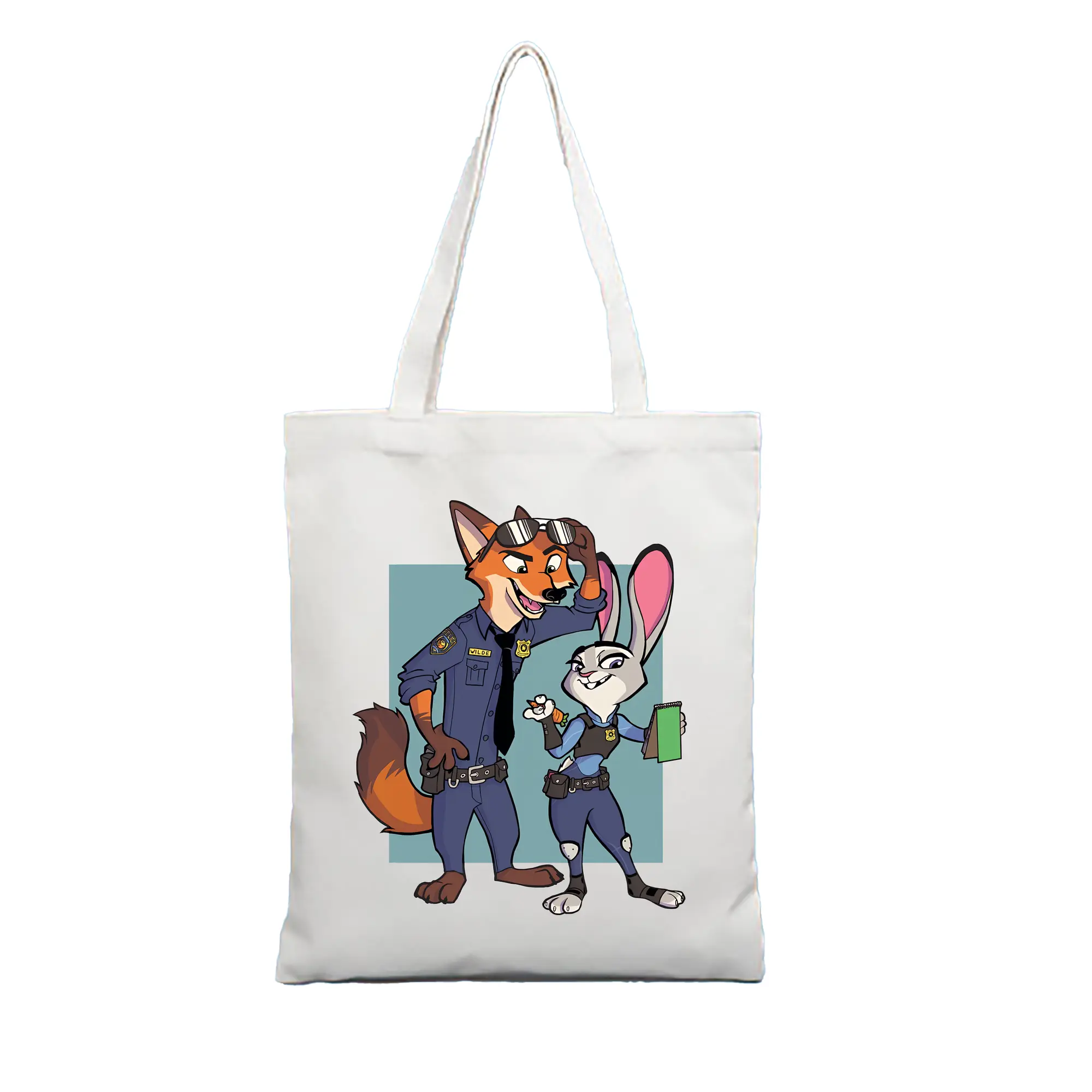 ズートピア グッズ,ニック・ワイルド - 縦型キャンバス手提げバッグ（トートバッグ） ・ キャンバス素材 ・ ショッピング用 ・ 軽量 丈夫 お手入れ簡単