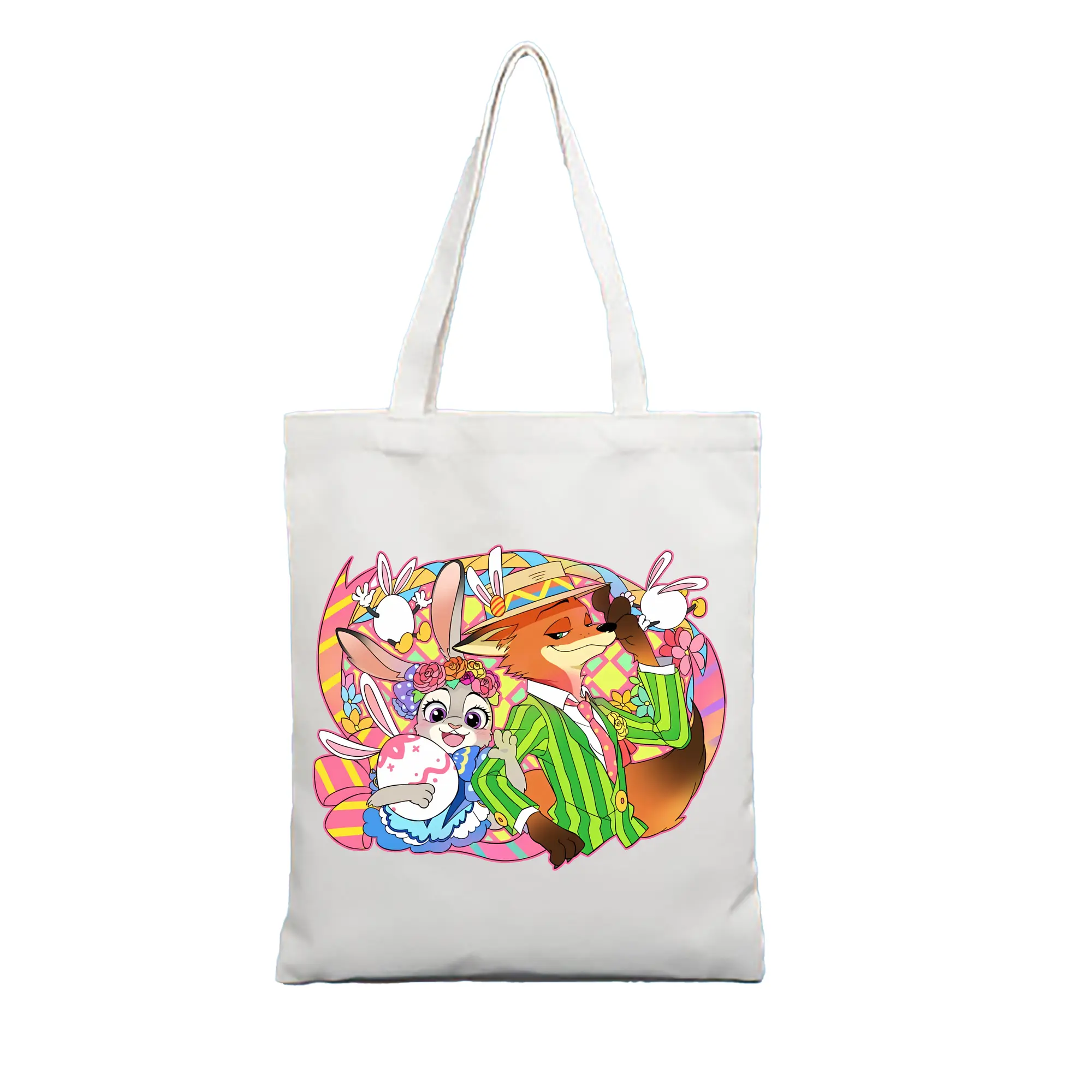 ズートピア グッズ,ニック・ワイルド - 縦型キャンバス手提げバッグ（トートバッグ） ・ キャンバス素材 ・ ショッピング用 ・ 軽量 丈夫 お手入れ簡単