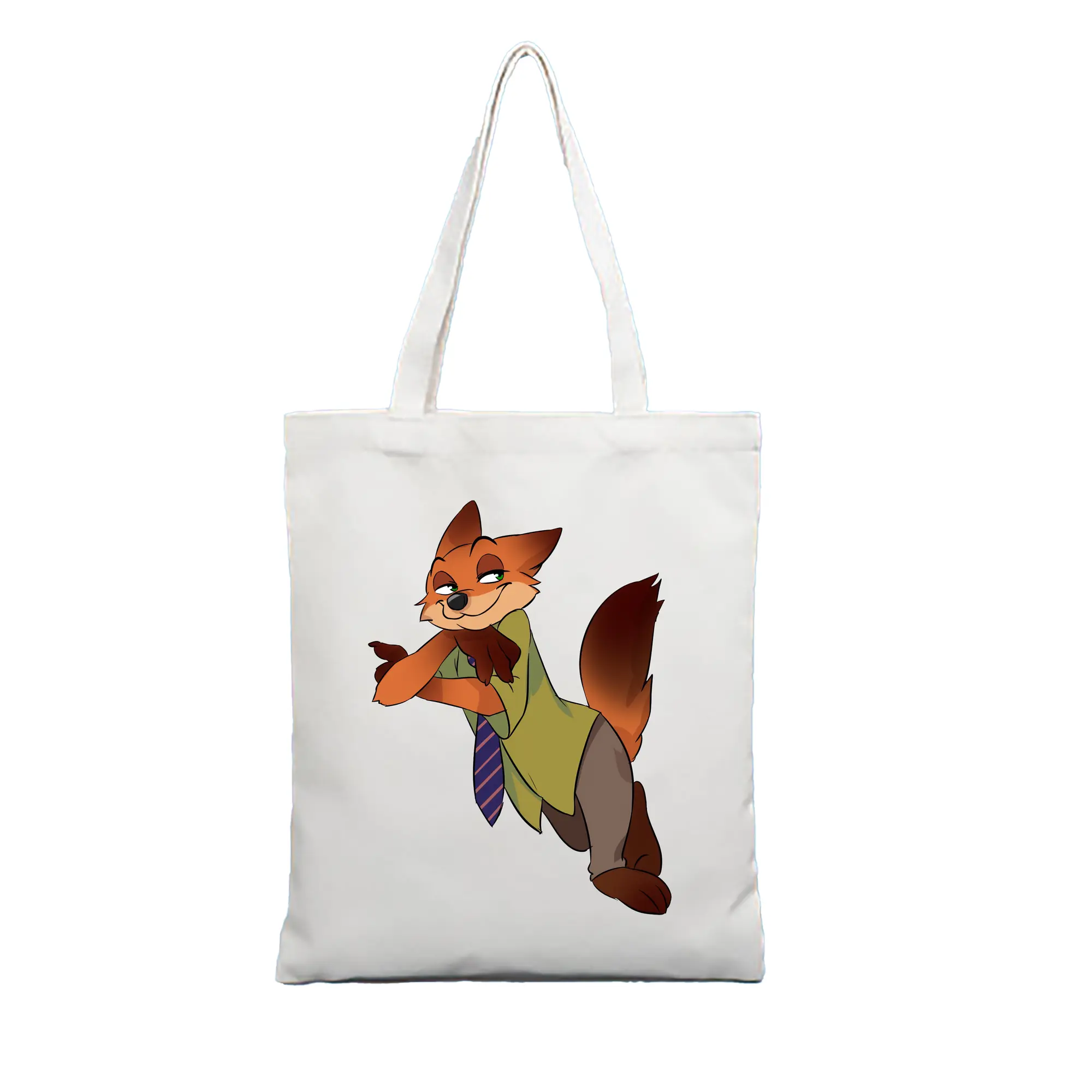 ズートピア グッズ,ニック・ワイルド - 縦型キャンバス手提げバッグ（トートバッグ） ・ キャンバス素材 ・ ショッピング用 ・ 軽量 丈夫 お手入れ簡単