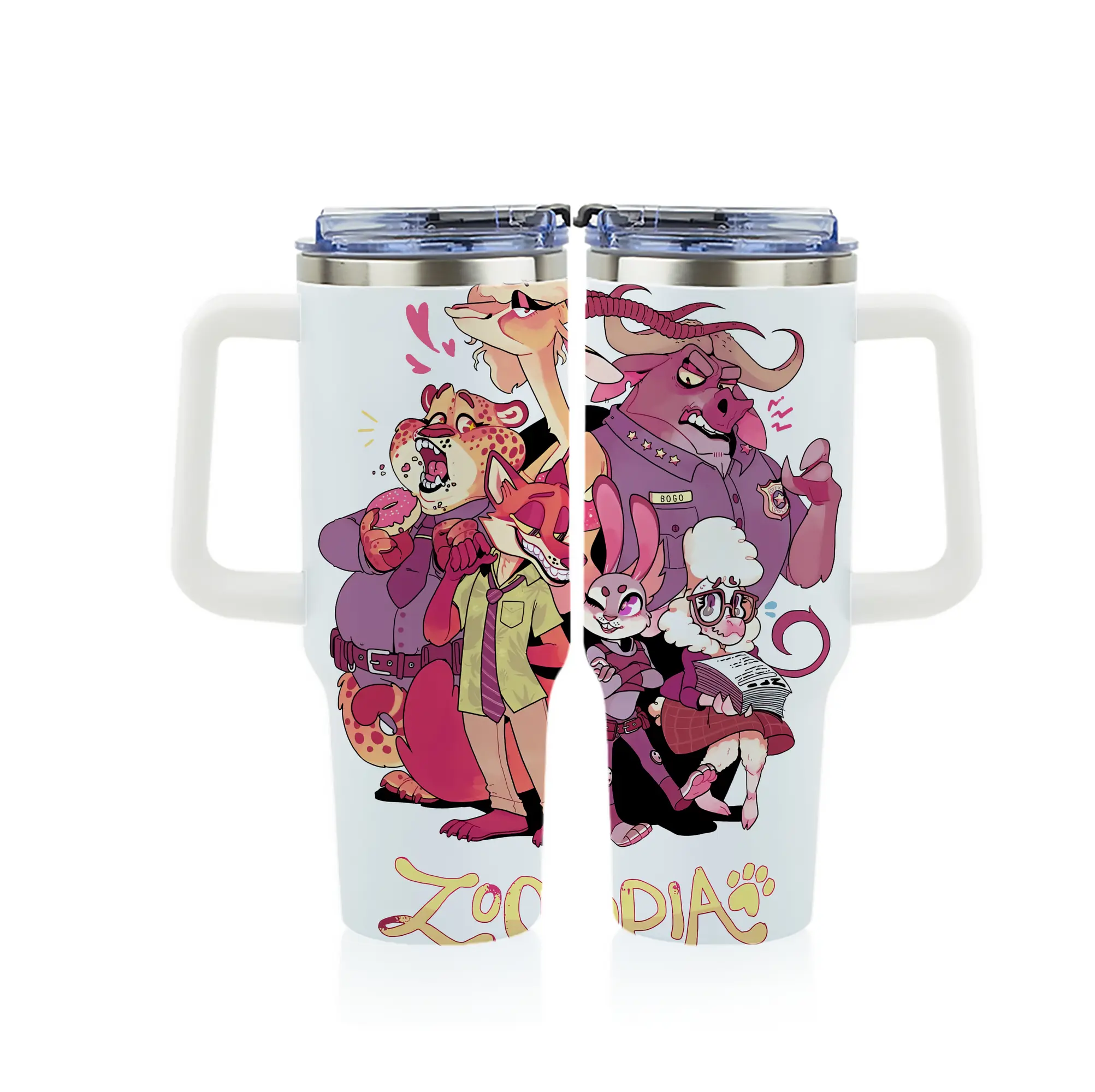 ズートピア グッズ,ベルウェザー副市長 - 1200mL フルプリント車用タンブラー ・ 304ステンレス 内側 ・ 201ステンレス 外側 ・ 保温 保冷 ・ 通勤 ドライブ アウトドア用