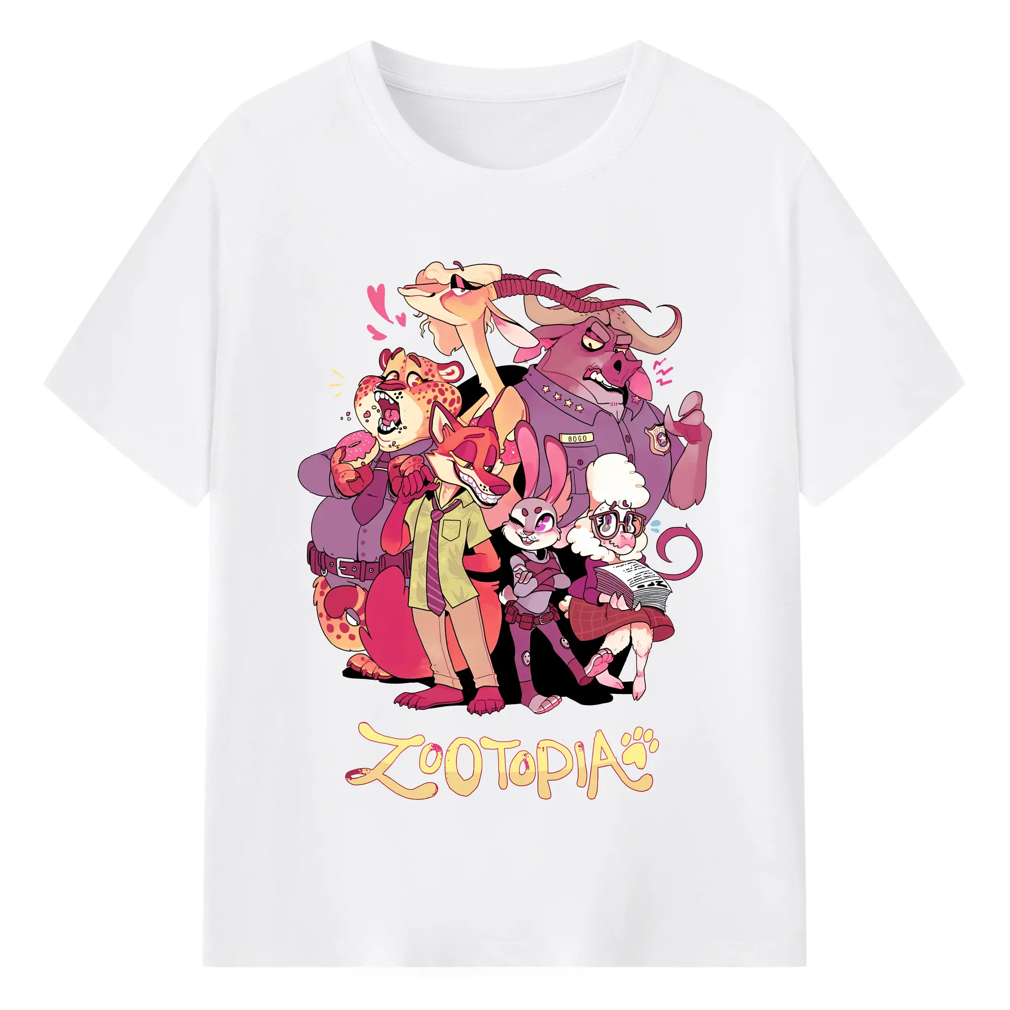 ズートピア グッズ,ベルウェザー副市長 - 綿100％ 半袖Tシャツ ・ フロントプリント ・ 快適 通気性 ・ 日常使い 散歩 スポーツ用