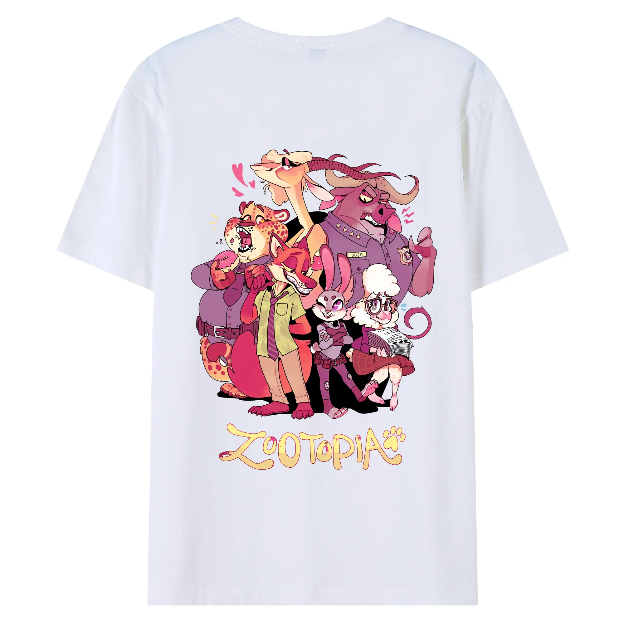 ズートピア グッズ,ベルウェザー副市長 - 綿100％ 半袖Tシャツ ・ バックプリント ・ 快適 通気性 ・ 日常使い 散歩 スポーツ用